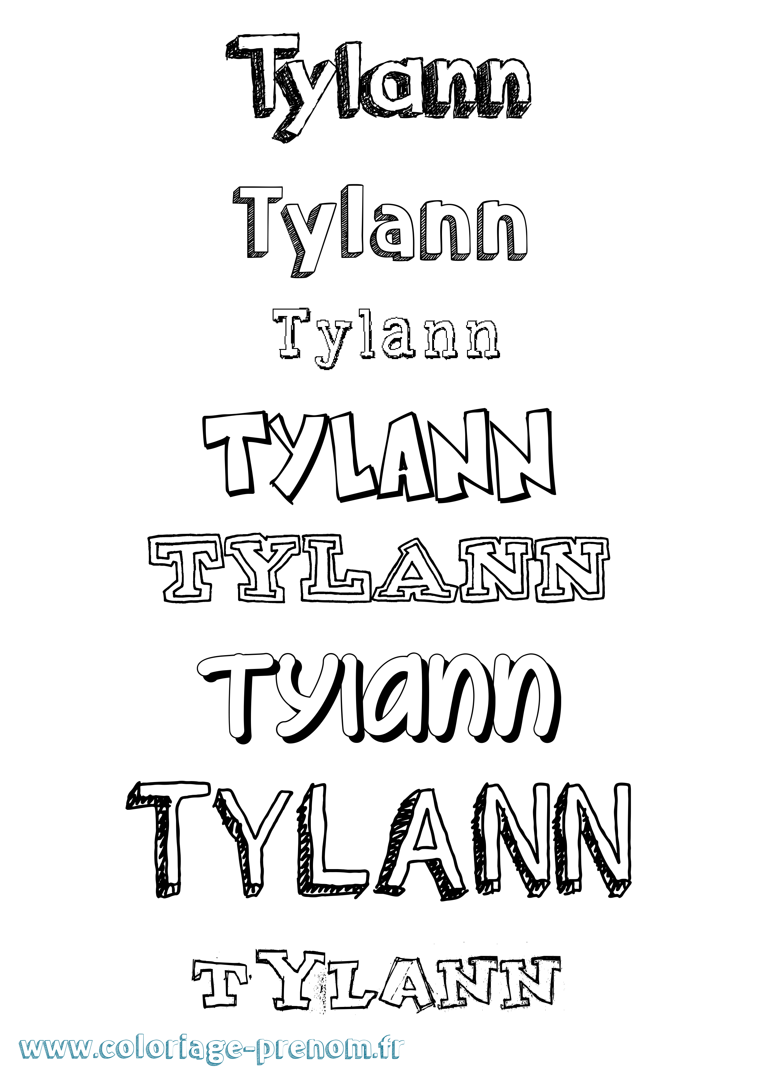 Coloriage Tylann Dessiné Coloriage prénom Tylann Dessiné