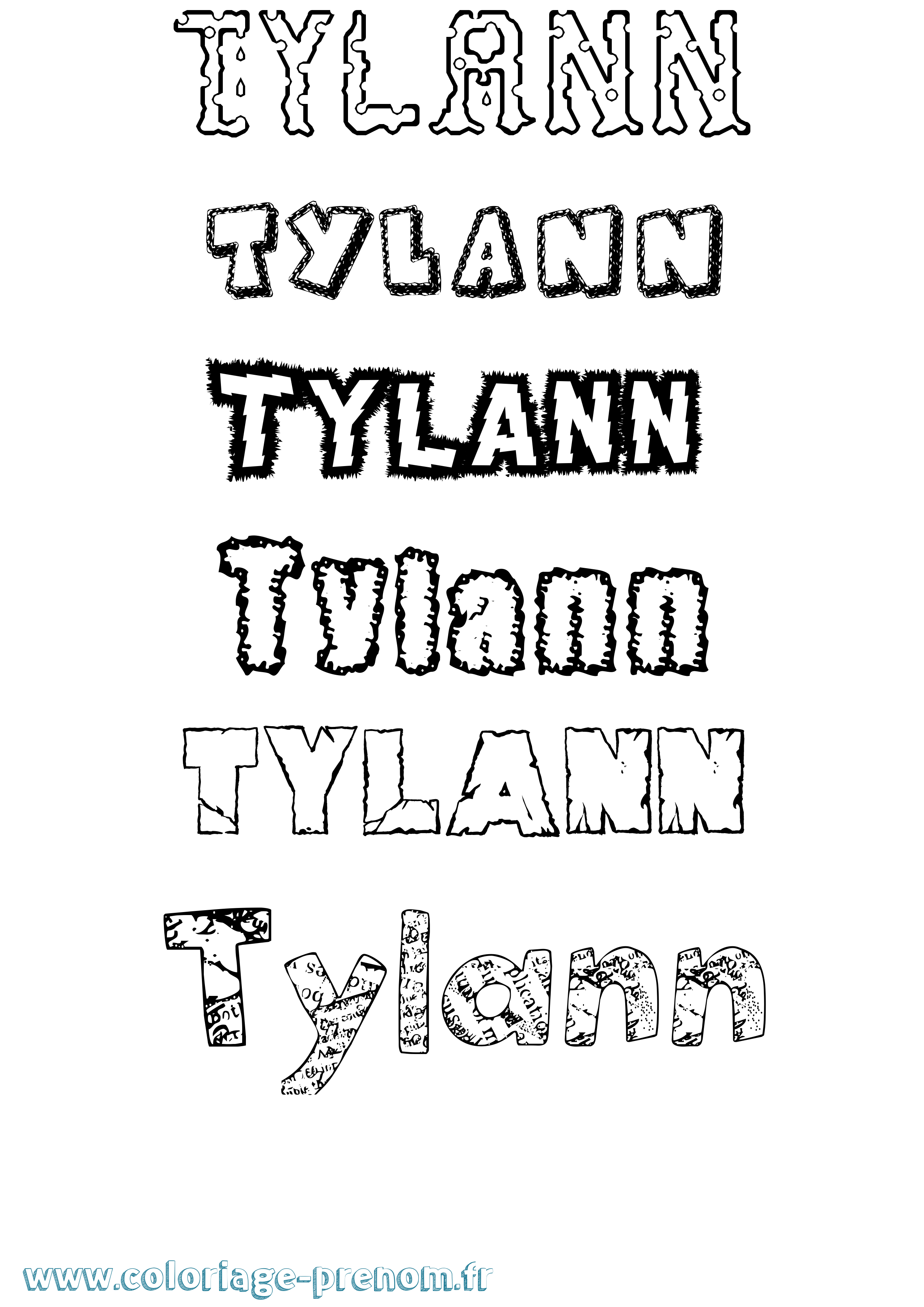 Coloriage Tylann Destructuré Coloriage prénom Tylann Destructuré