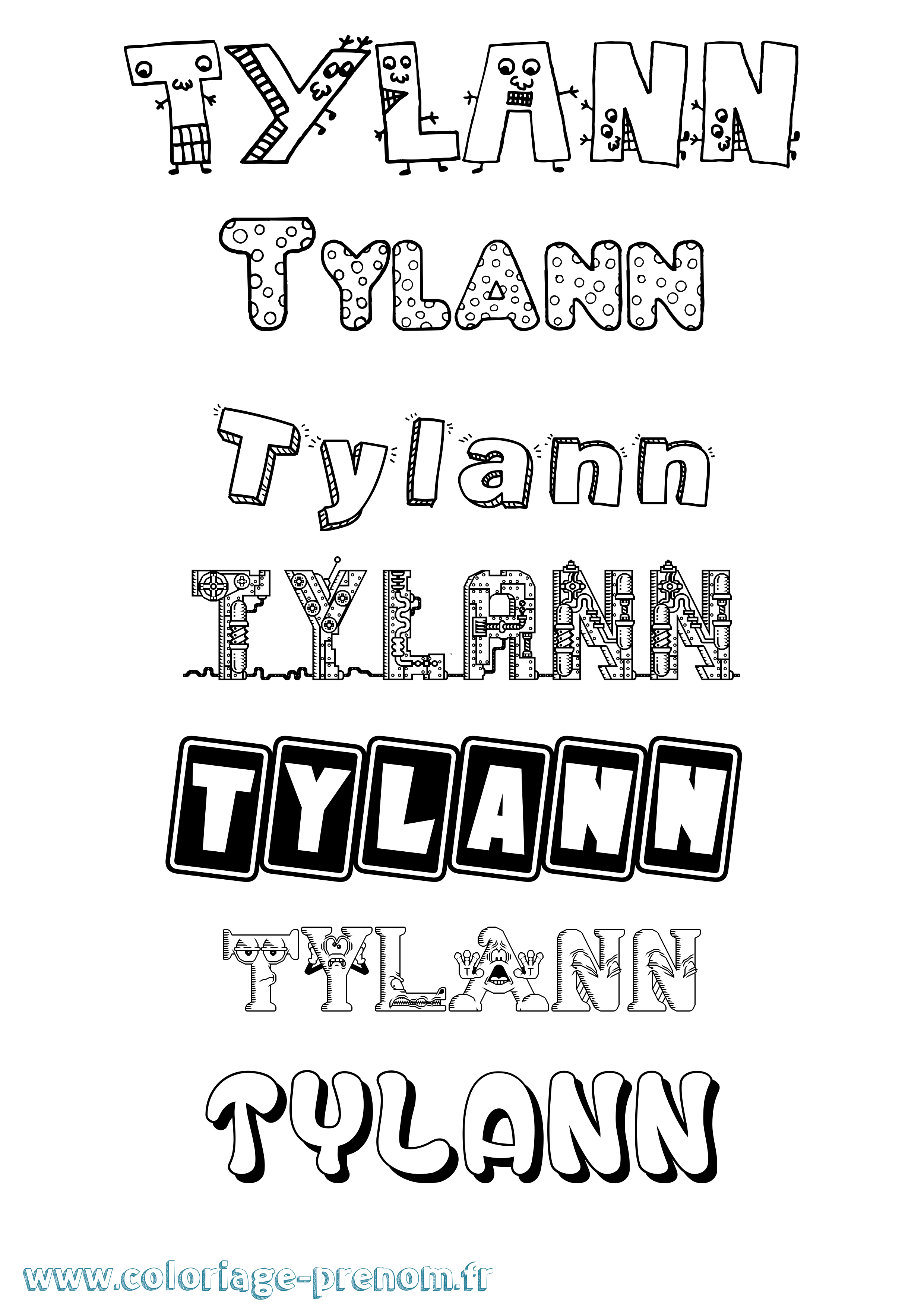 Coloriage Tylann Fun Coloriage prénom Tylann Fun