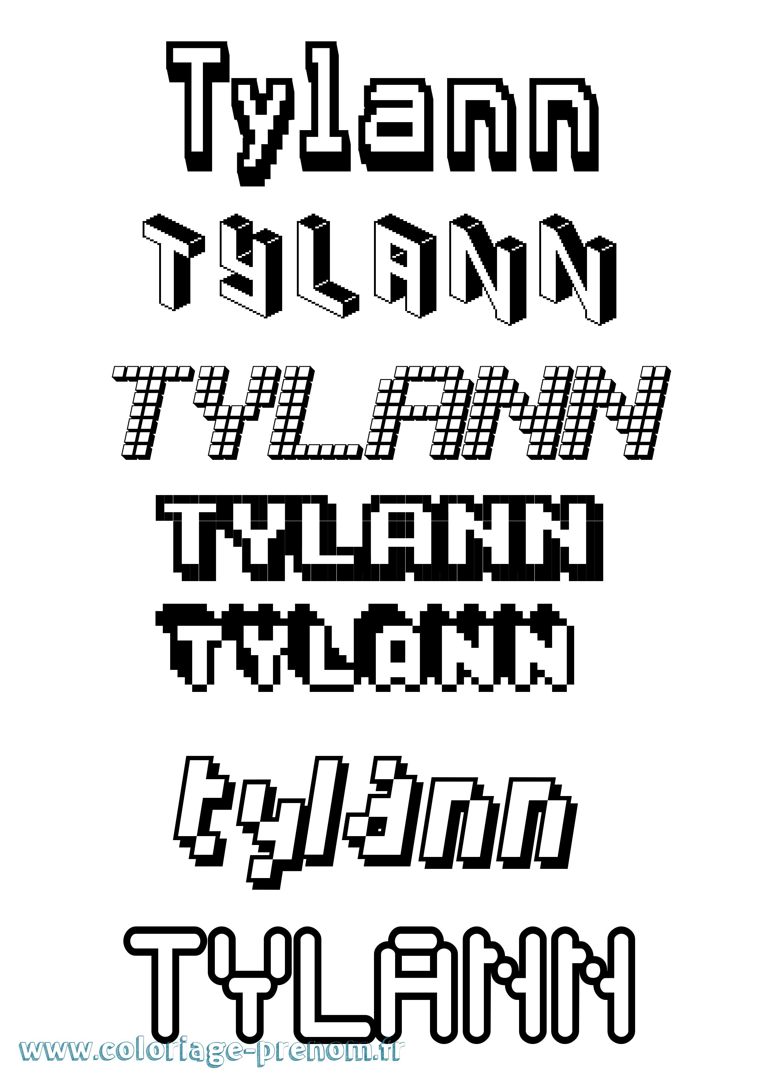 Coloriage Tylann Pixel Coloriage prénom Tylann Pixel