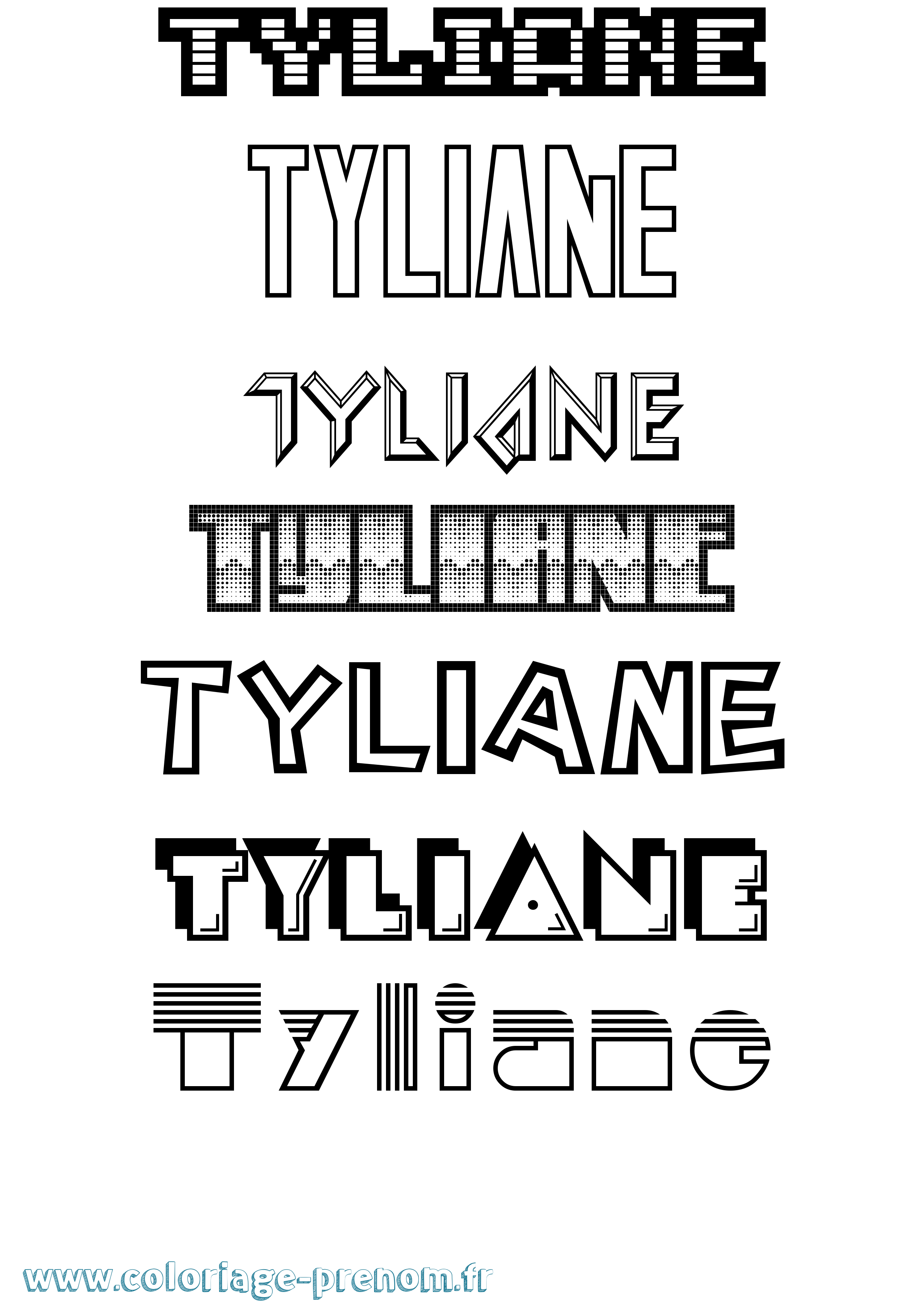 Coloriage Tyliane Jeux Vidéos Coloriage prénom Tyliane Jeux Vidéos