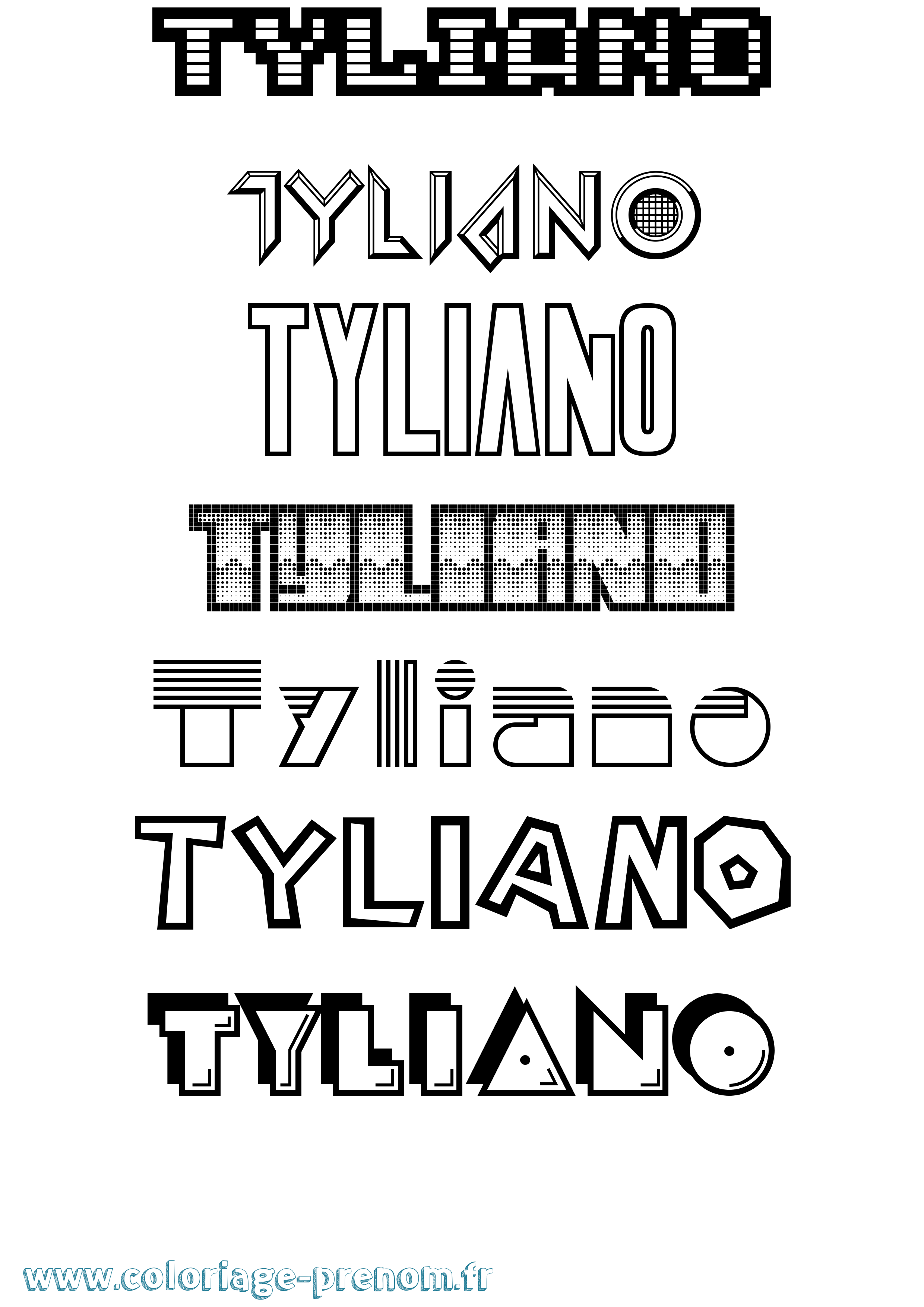 Coloriage Tyliano Jeux Vidéos Coloriage prénom Tyliano Jeux Vidéos