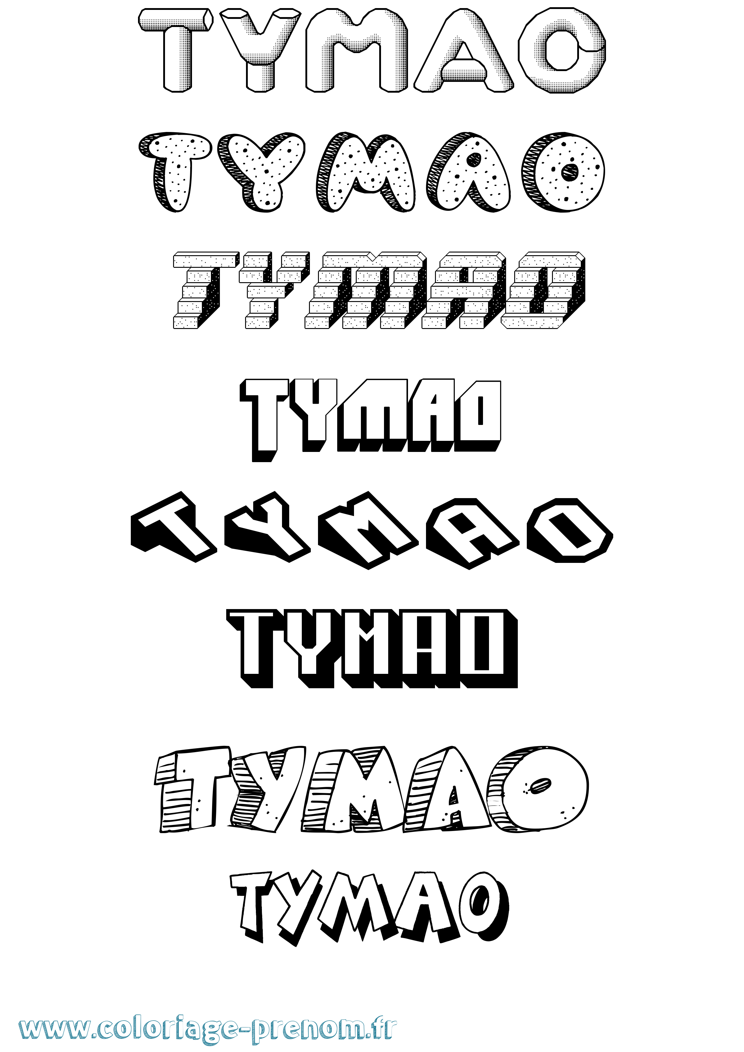Coloriage Tymao Effet 3D Coloriage prénom Tymao Effet 3D