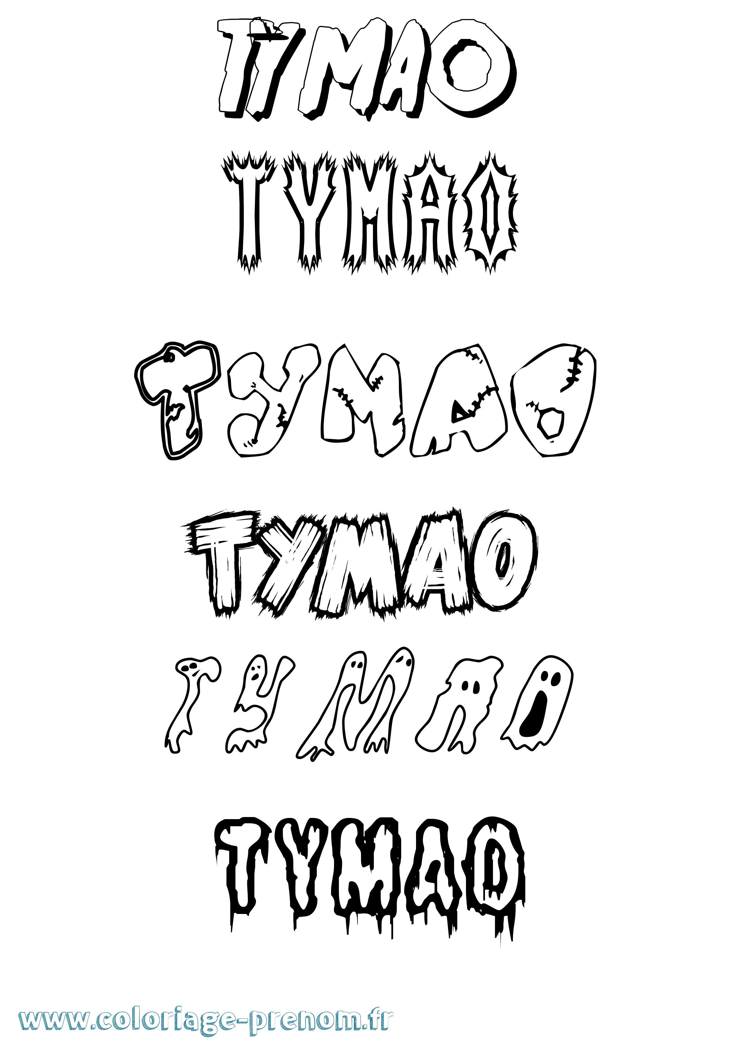 Coloriage Tymao Frisson Coloriage prénom Tymao Frisson