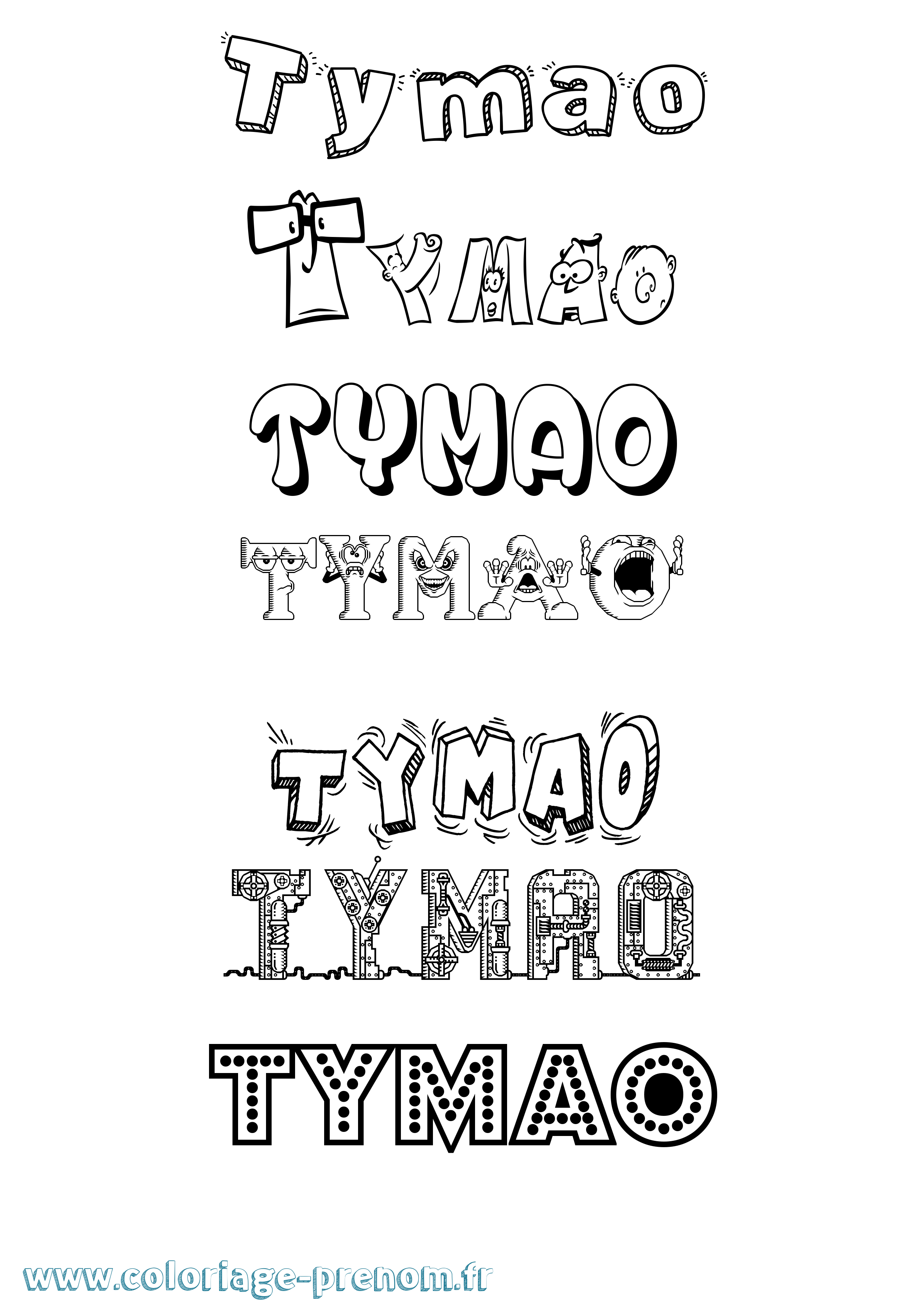 Coloriage Tymao Fun Coloriage prénom Tymao Fun