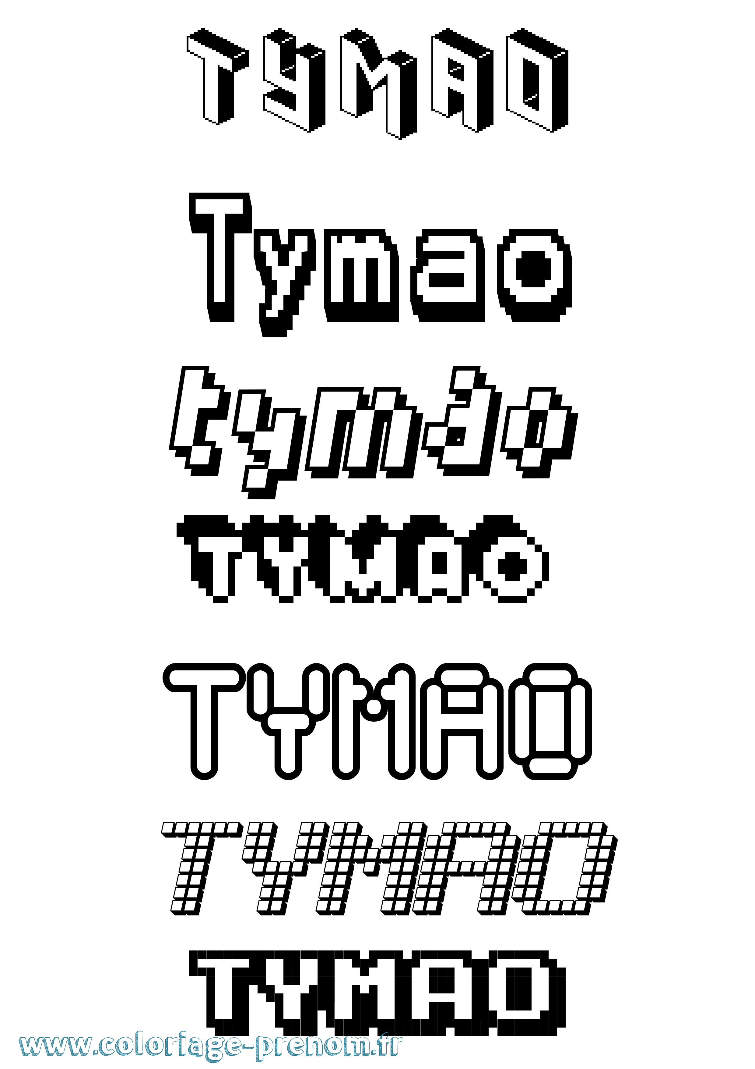 Coloriage Tymao Pixel Coloriage prénom Tymao Pixel