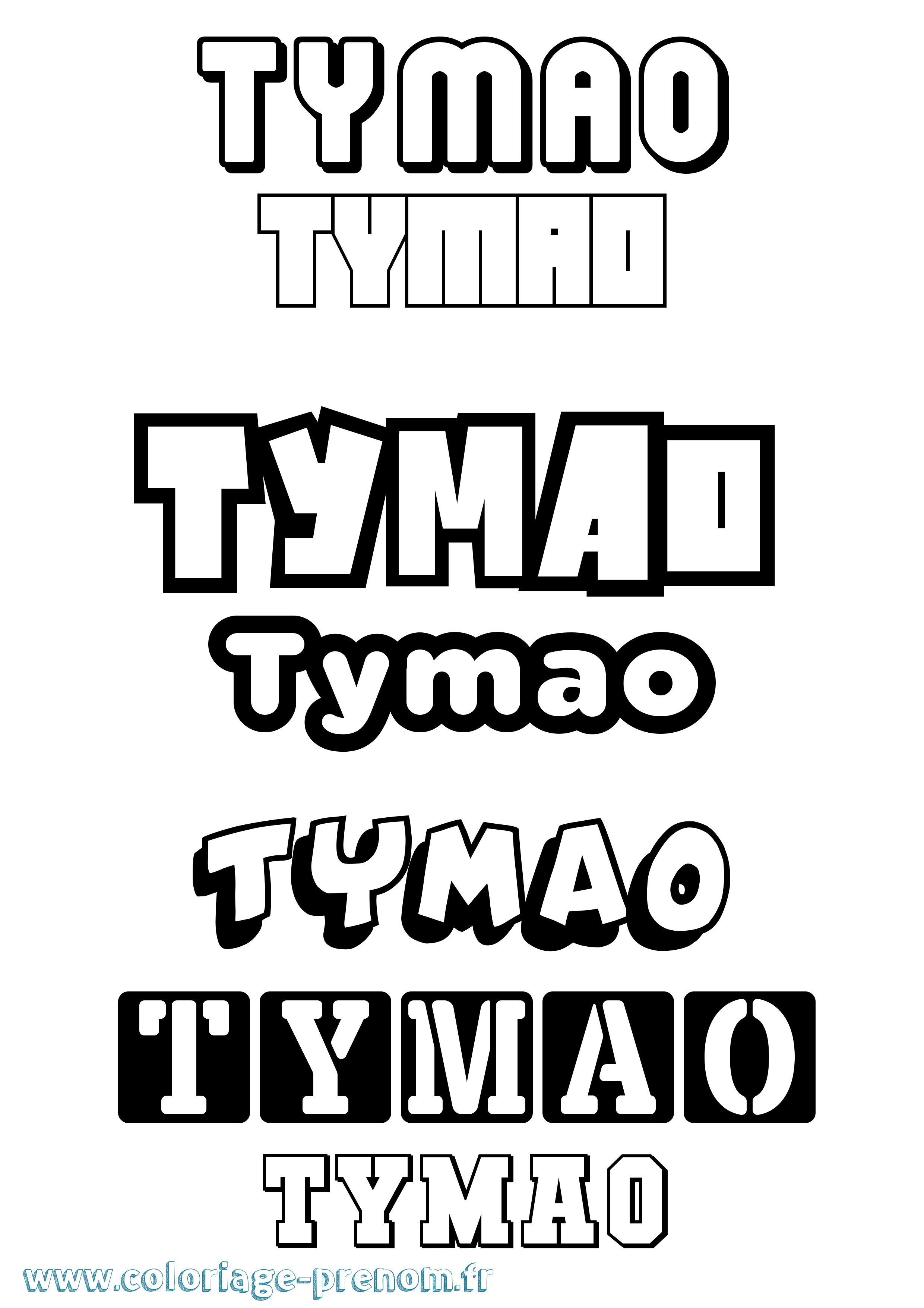Coloriage Tymao Simple Coloriage prénom Tymao Simple