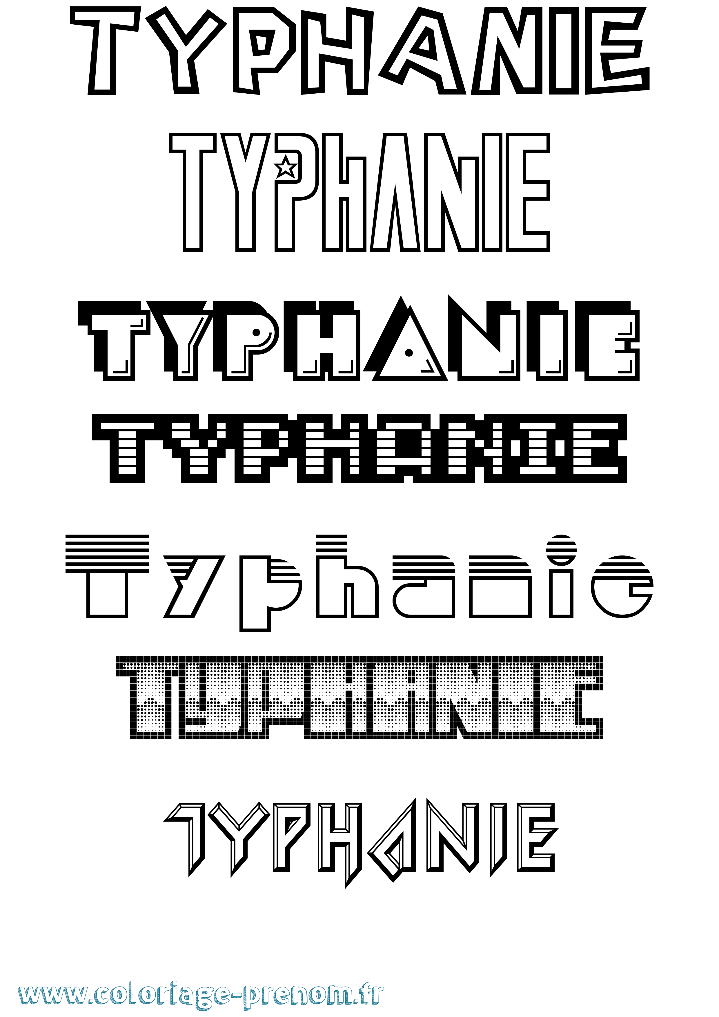 Coloriage Typhanie Jeux Vidéos Coloriage prénom Typhanie Jeux Vidéos