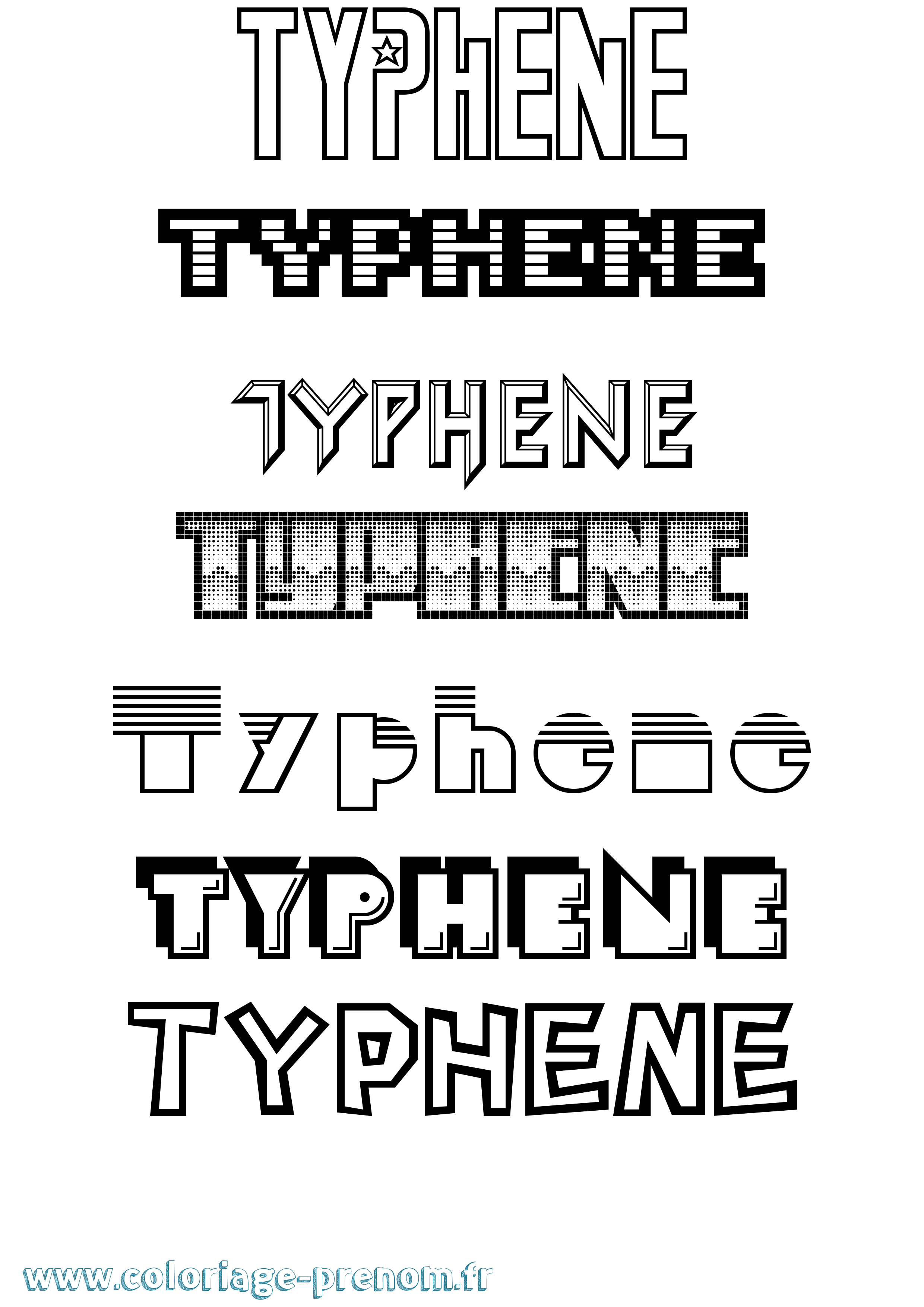 Coloriage Typhene Jeux Vidéos Coloriage prénom Typhene Jeux Vidéos