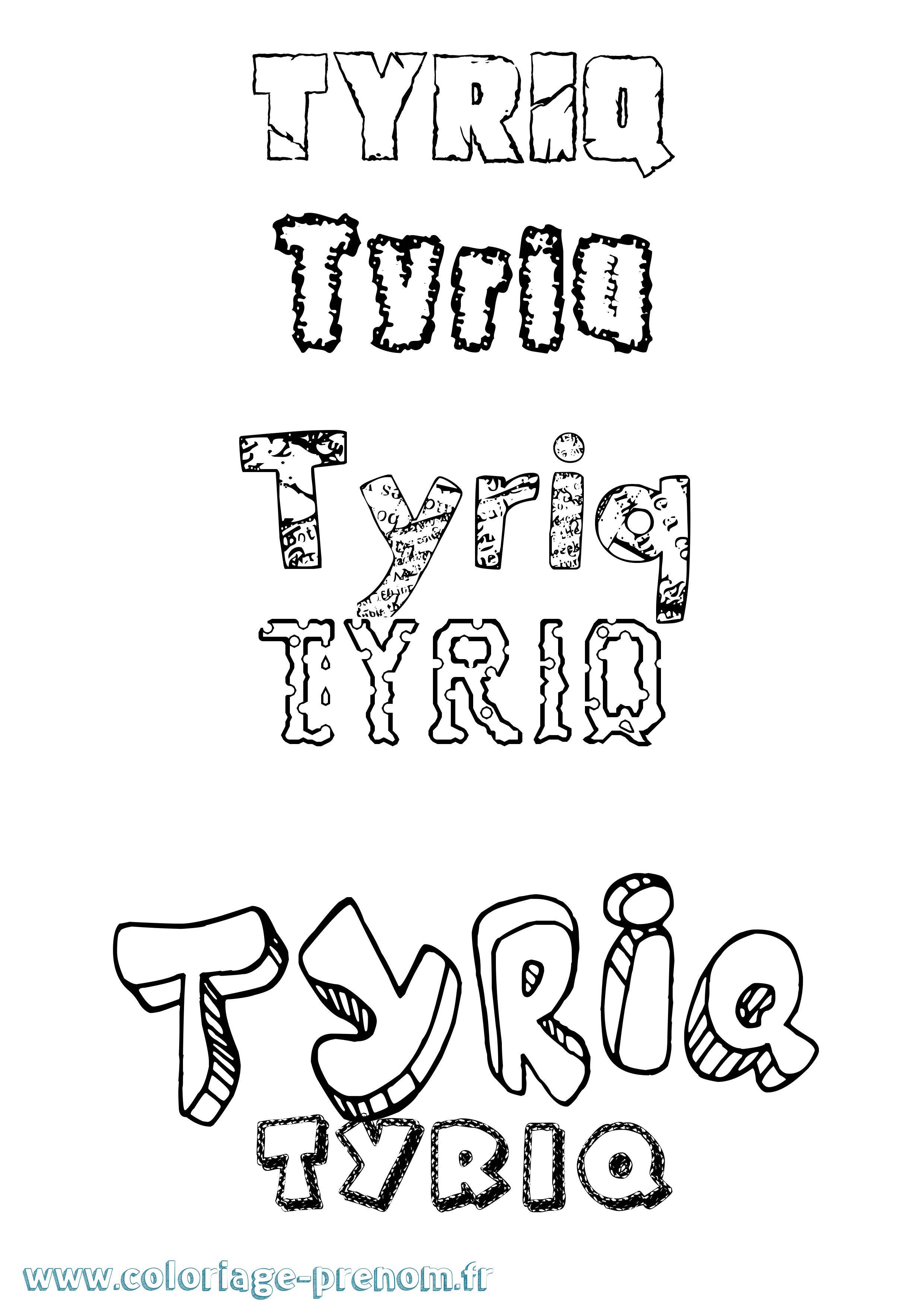 Coloriage Tyriq Destructuré Coloriage prénom Tyriq Destructuré