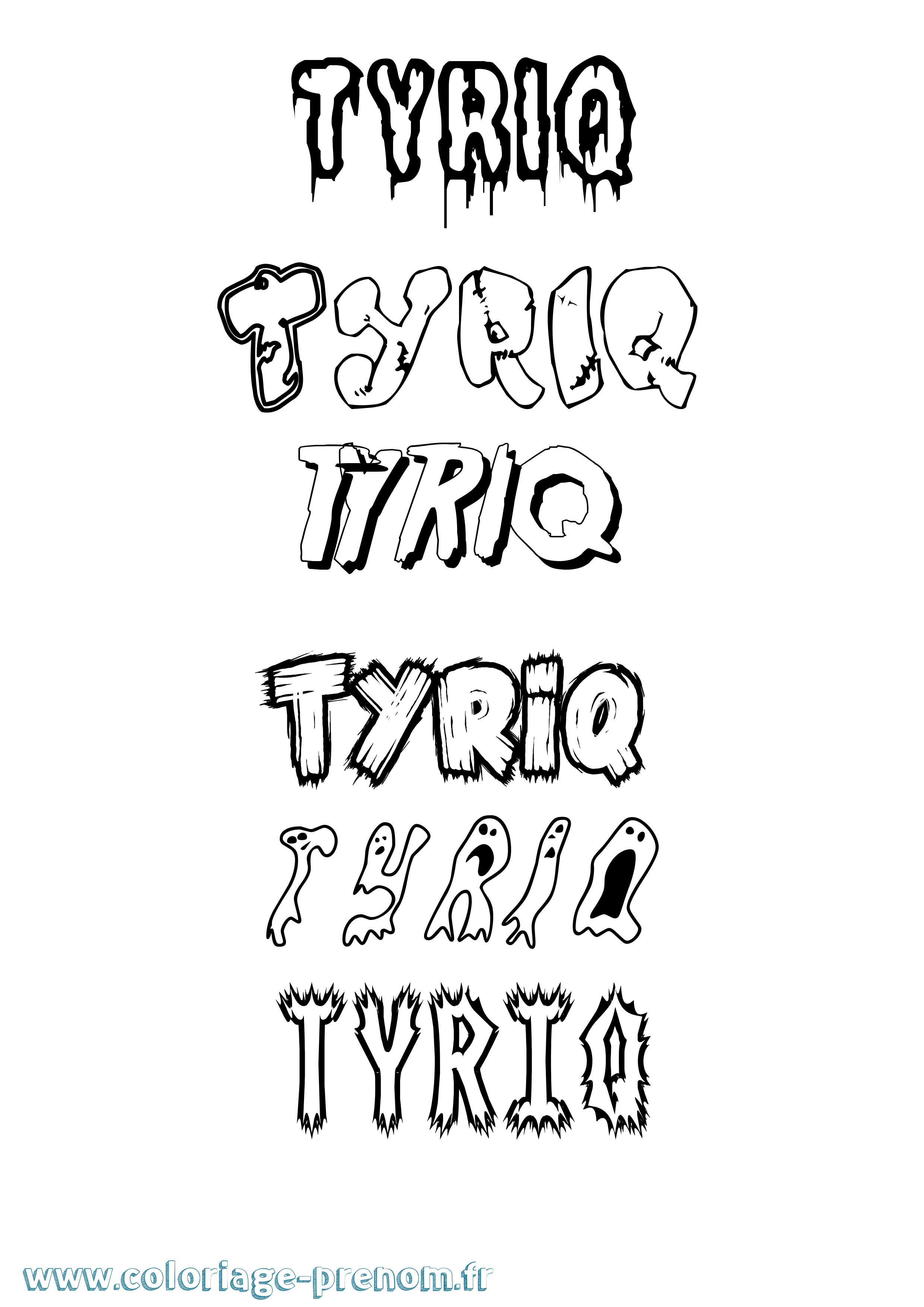 Coloriage Tyriq Frisson Coloriage prénom Tyriq Frisson