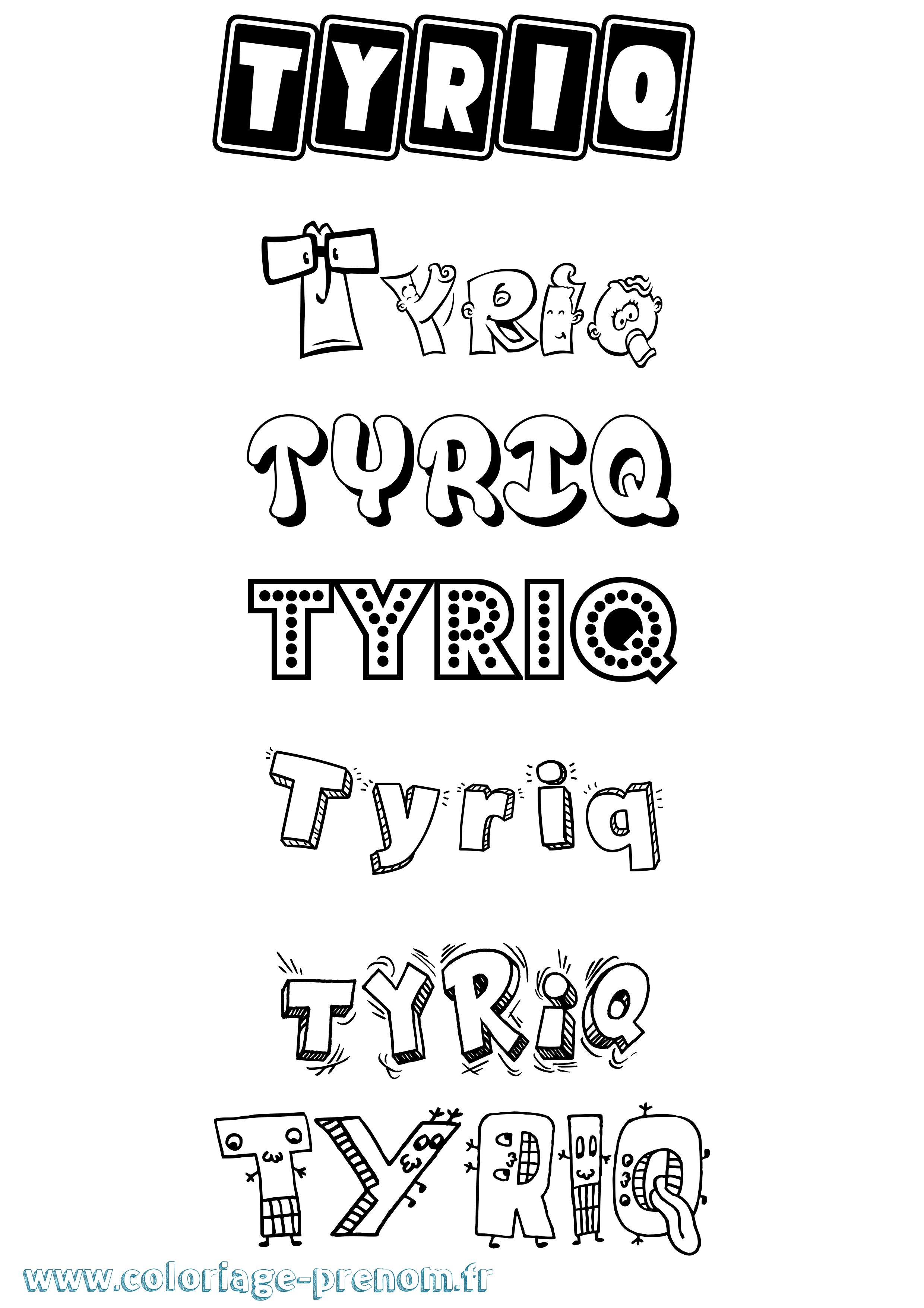 Coloriage Tyriq Fun Coloriage prénom Tyriq Fun
