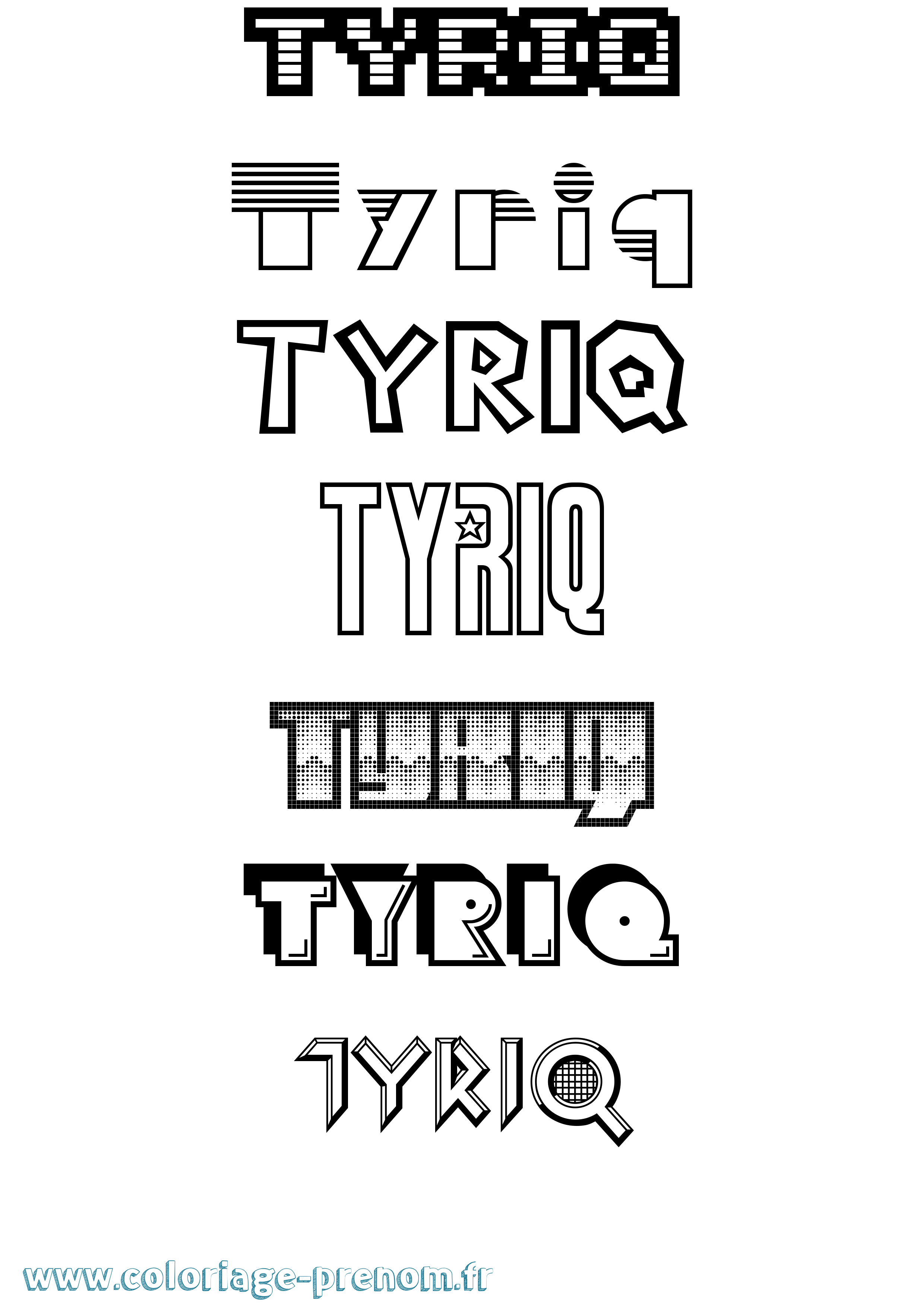Coloriage Tyriq Jeux Vidéos Coloriage prénom Tyriq Jeux Vidéos