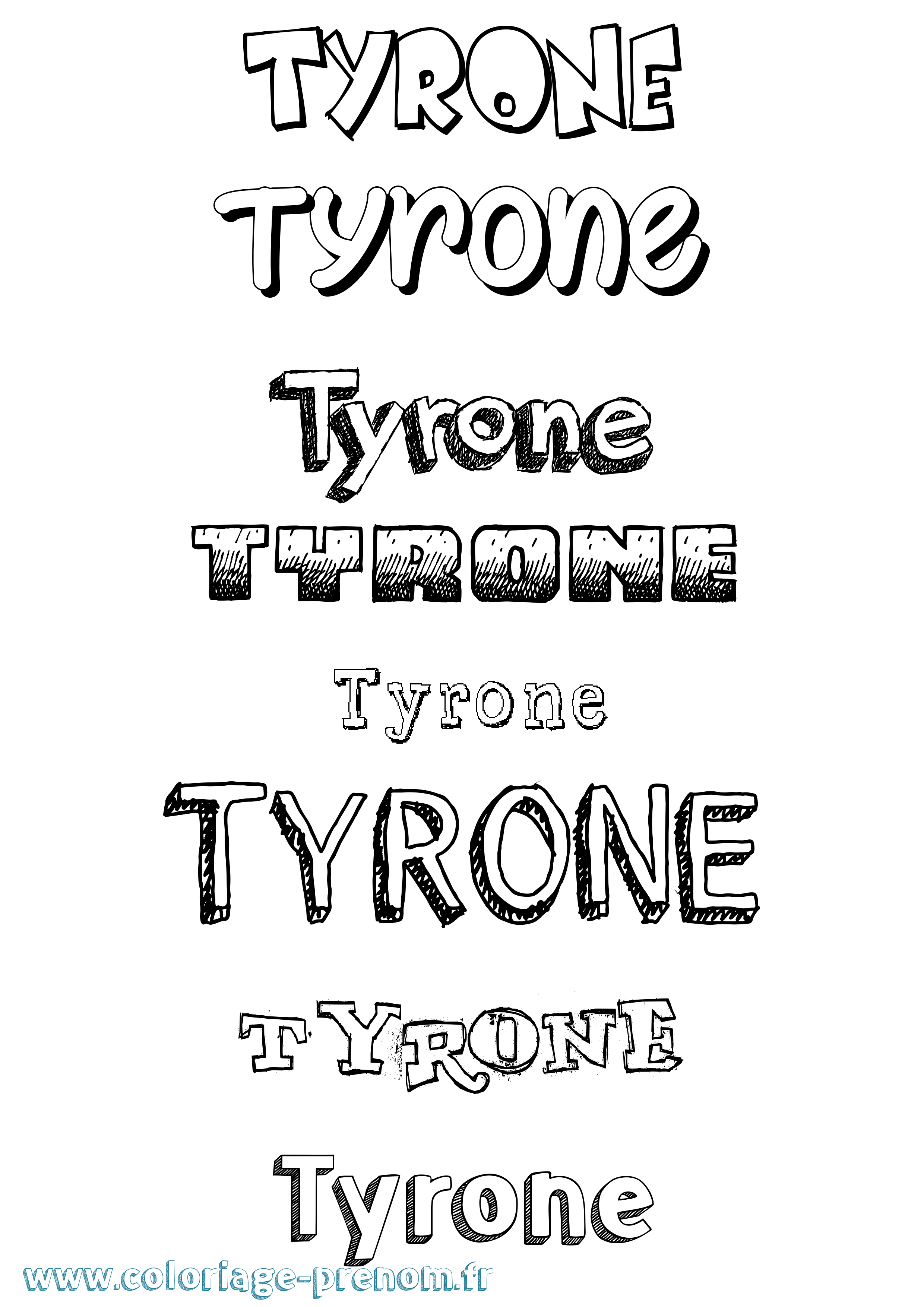Coloriage Tyrone Dessiné Coloriage prénom Tyrone Dessiné
