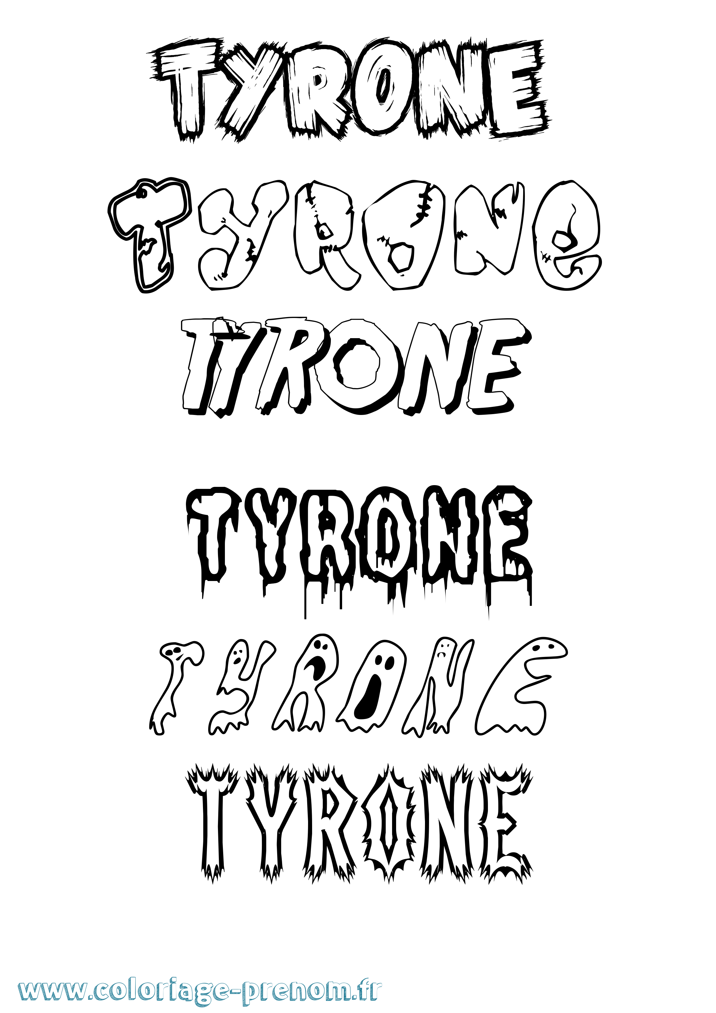Coloriage Tyrone Frisson Coloriage prénom Tyrone Frisson