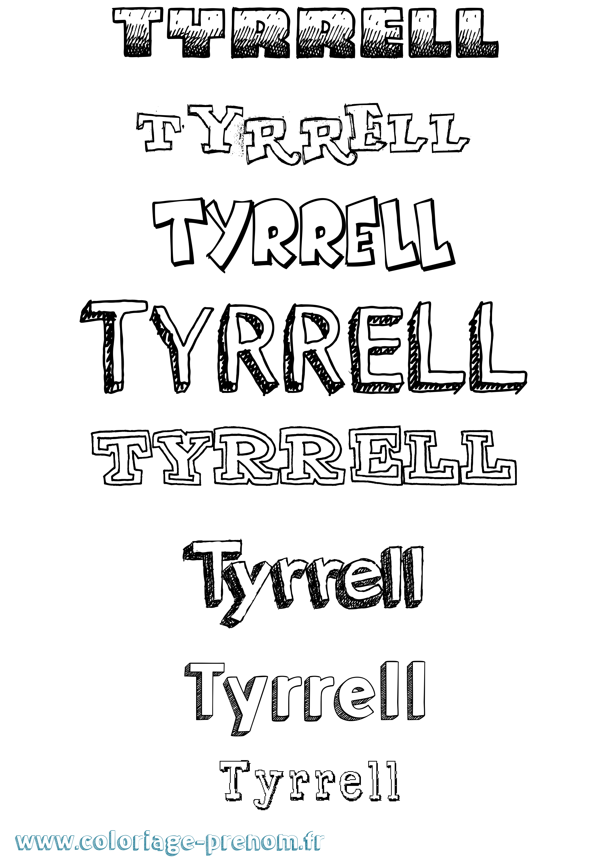 Coloriage Tyrrell Dessiné Coloriage prénom Tyrrell Dessiné