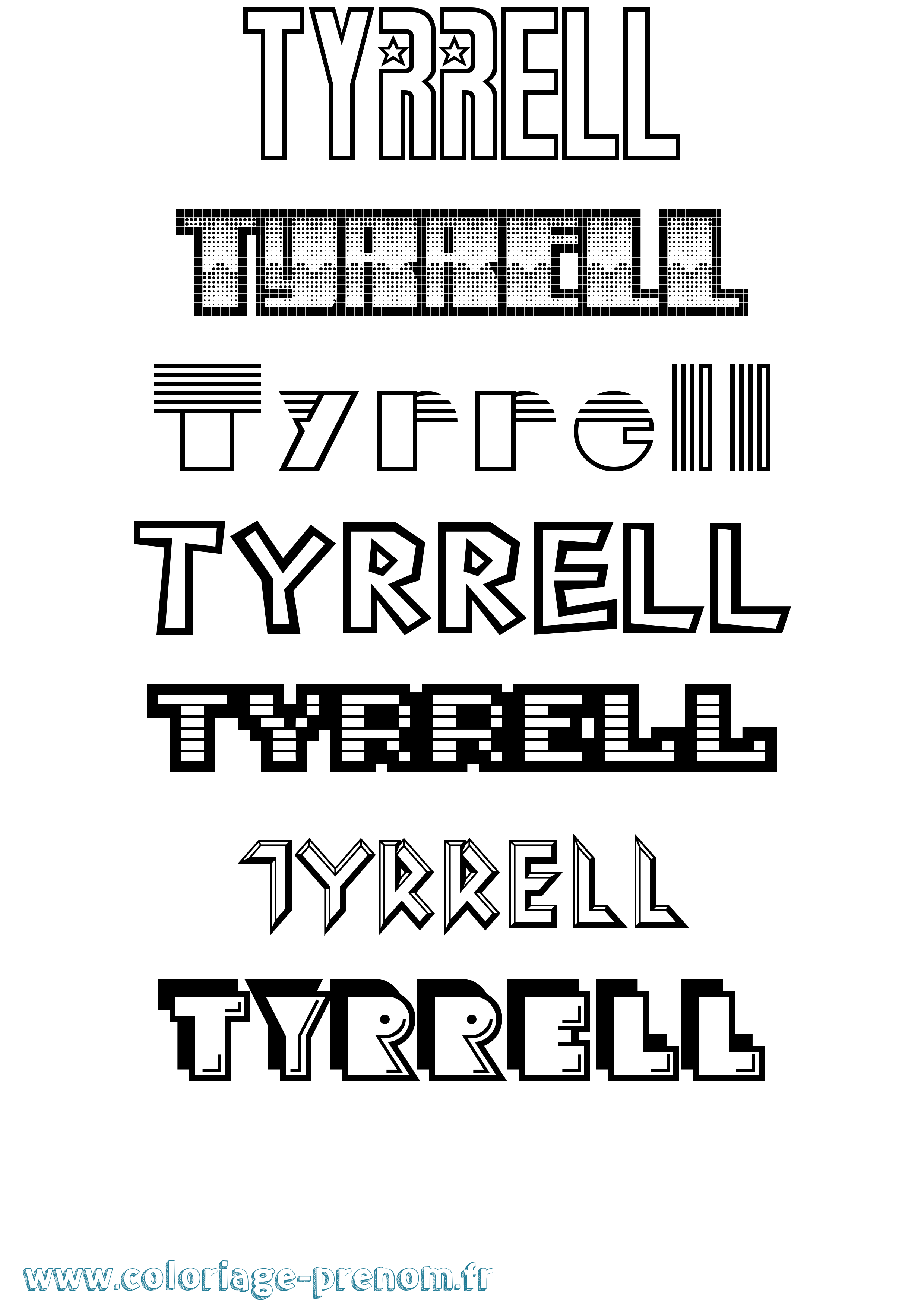 Coloriage Tyrrell Jeux Vidéos Coloriage prénom Tyrrell Jeux Vidéos