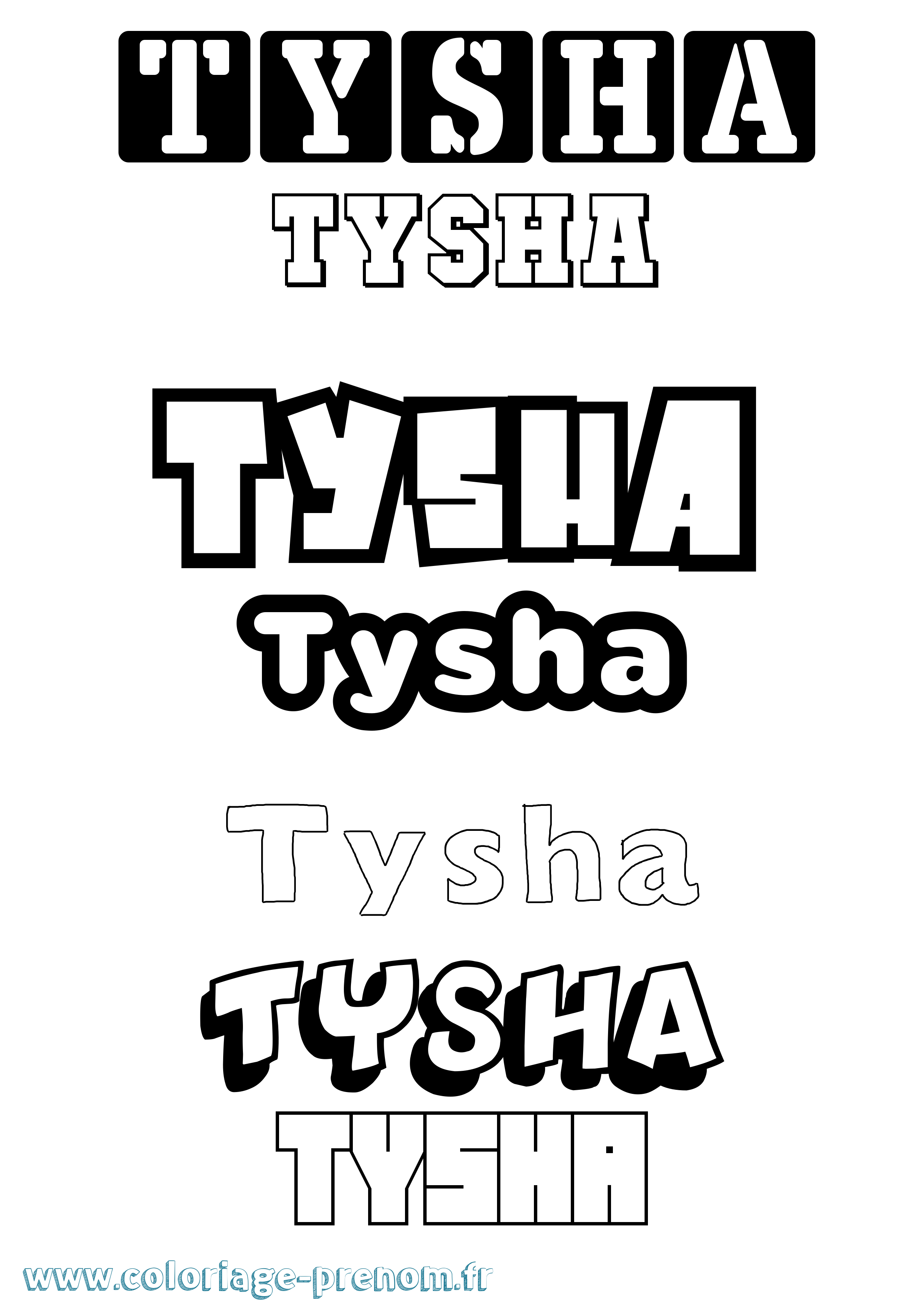 Coloriage Tysha Simple Coloriage prénom Tysha Simple
