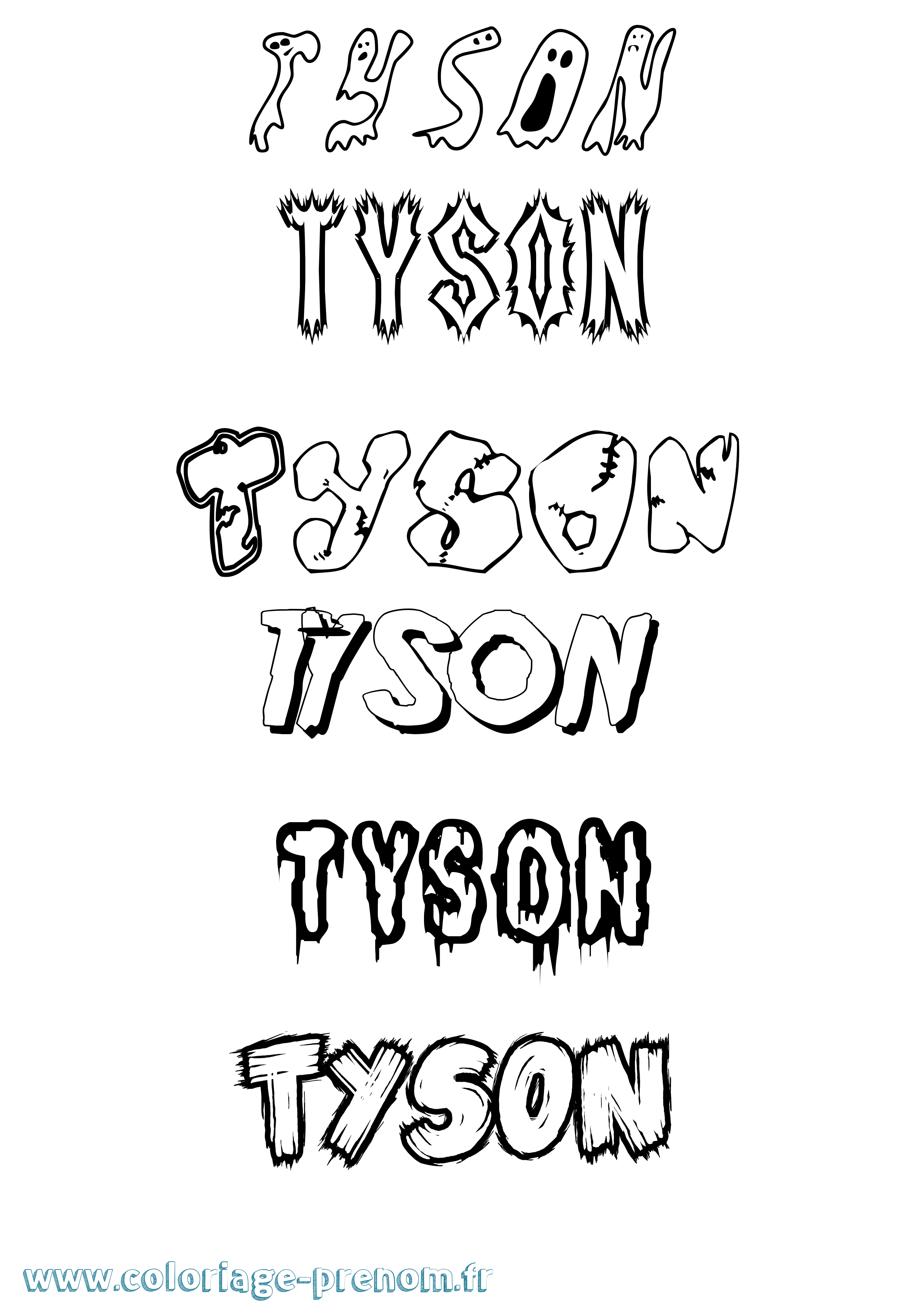 Coloriage Tyson Frisson Coloriage prénom Tyson Frisson