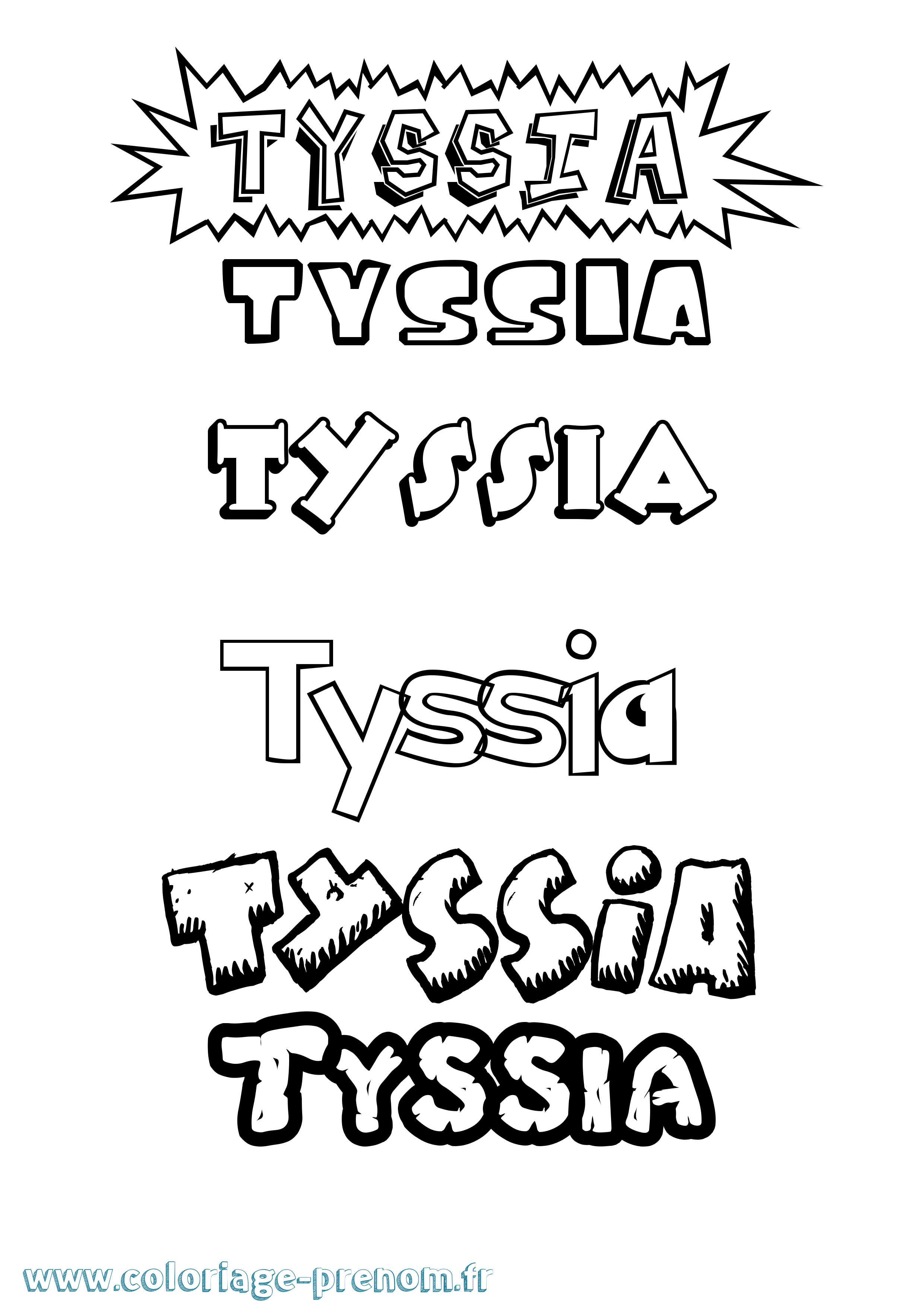 Coloriage Tyssia Dessin Animé Coloriage prénom Tyssia Dessin Animé