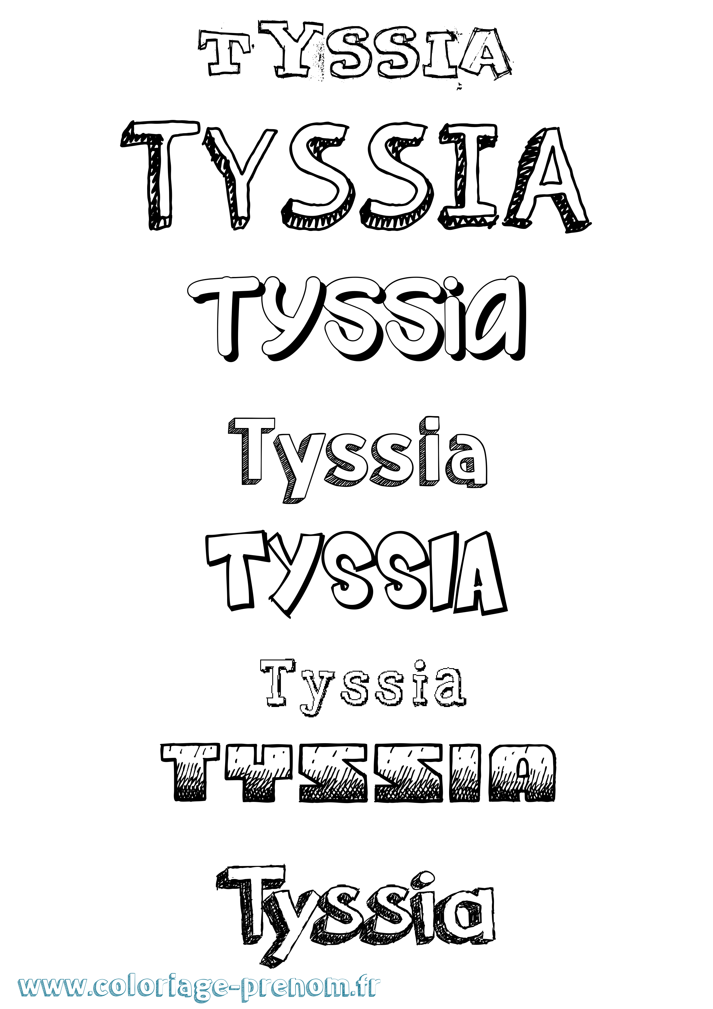 Coloriage Tyssia Dessiné Coloriage prénom Tyssia Dessiné