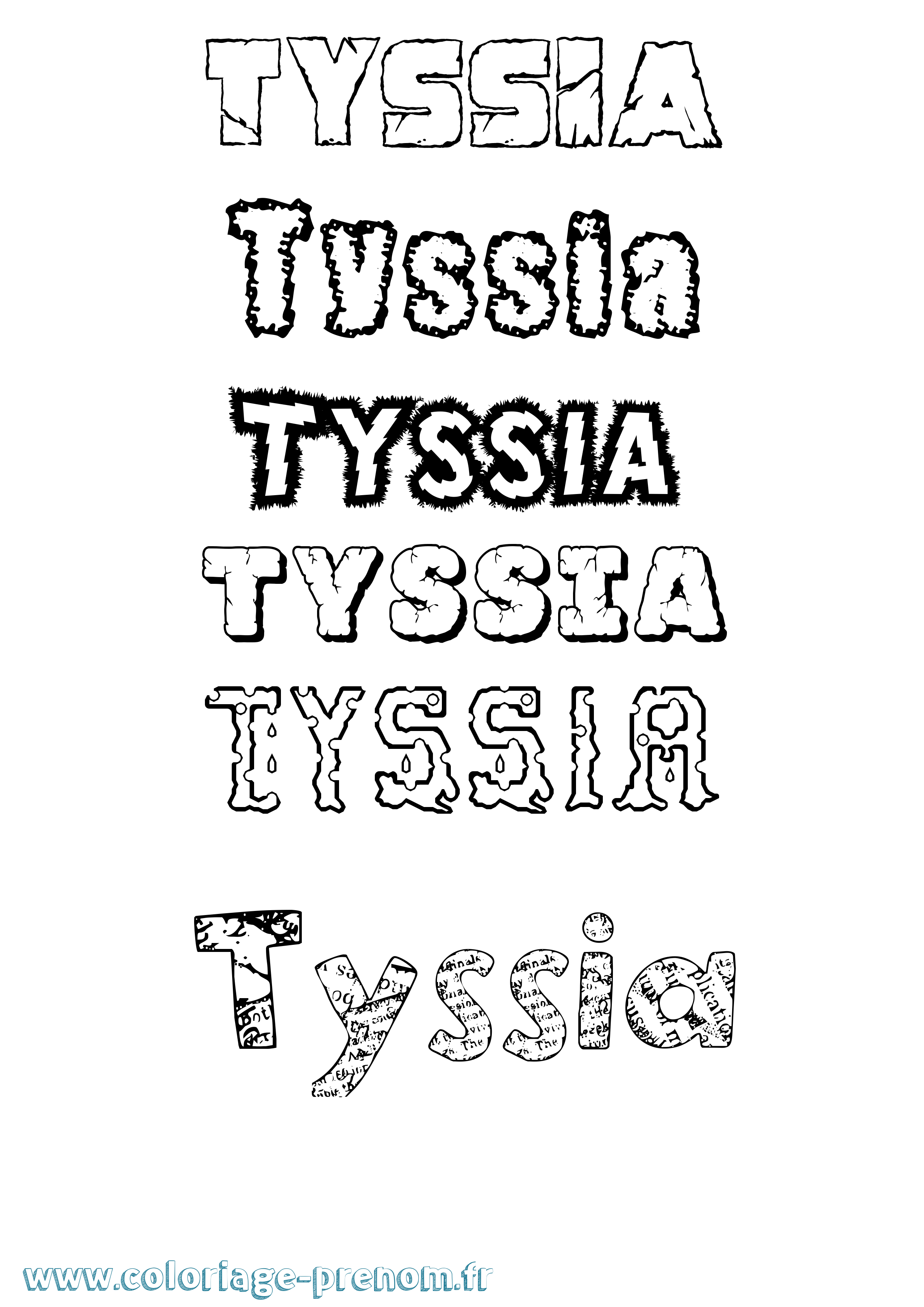 Coloriage Tyssia Destructuré Coloriage prénom Tyssia Destructuré
