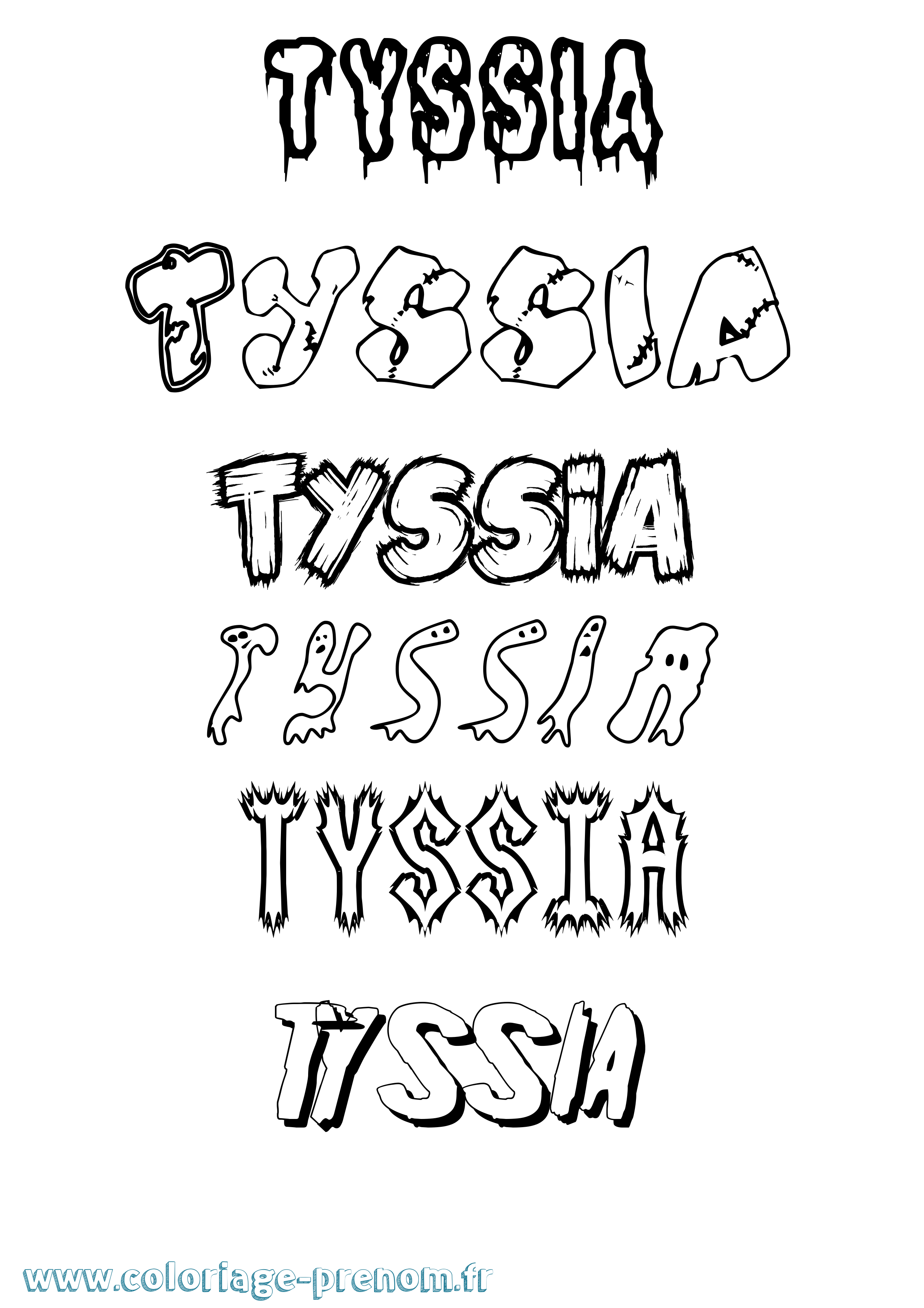 Coloriage Tyssia Frisson Coloriage prénom Tyssia Frisson