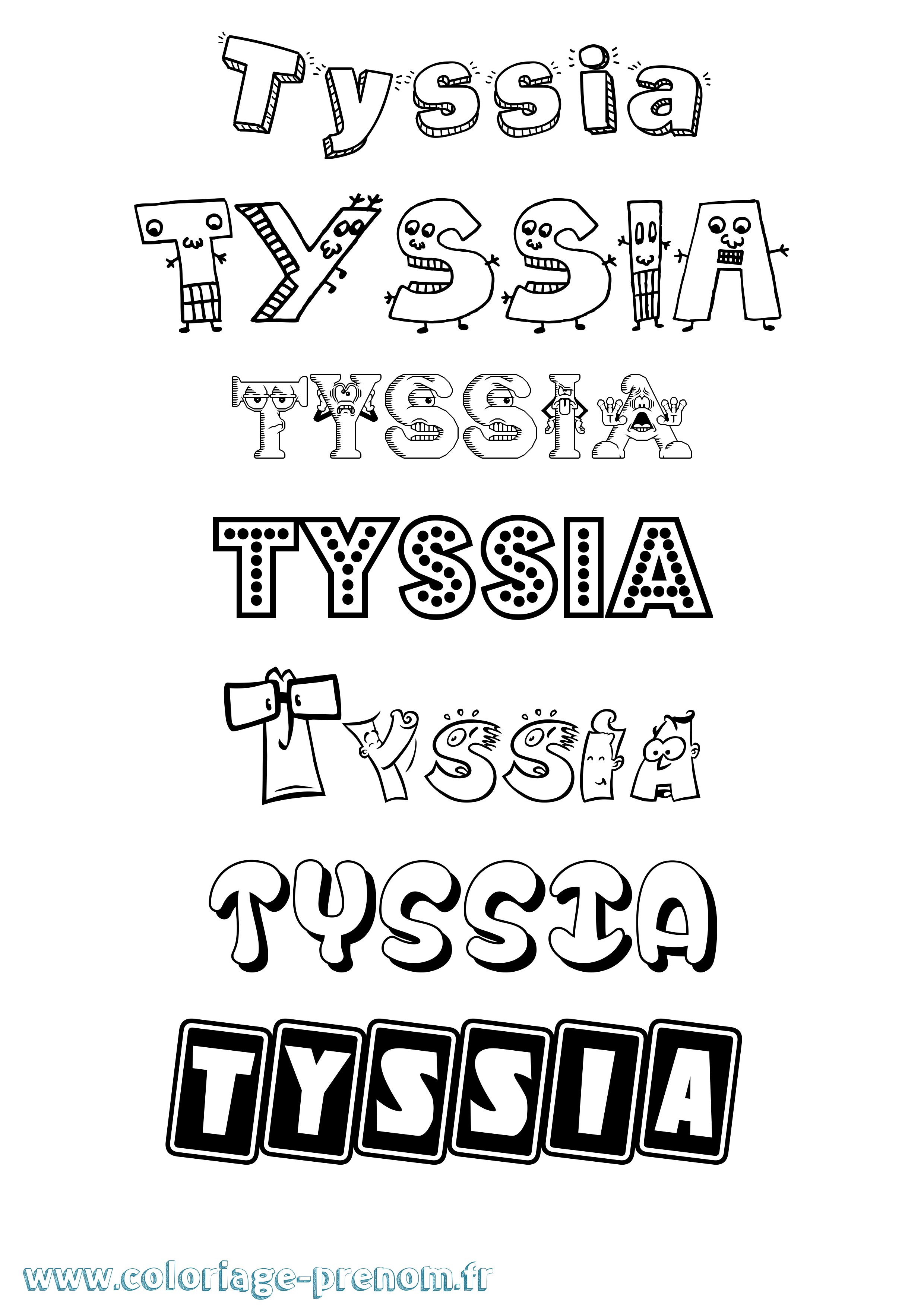 Coloriage Tyssia Fun Coloriage prénom Tyssia Fun