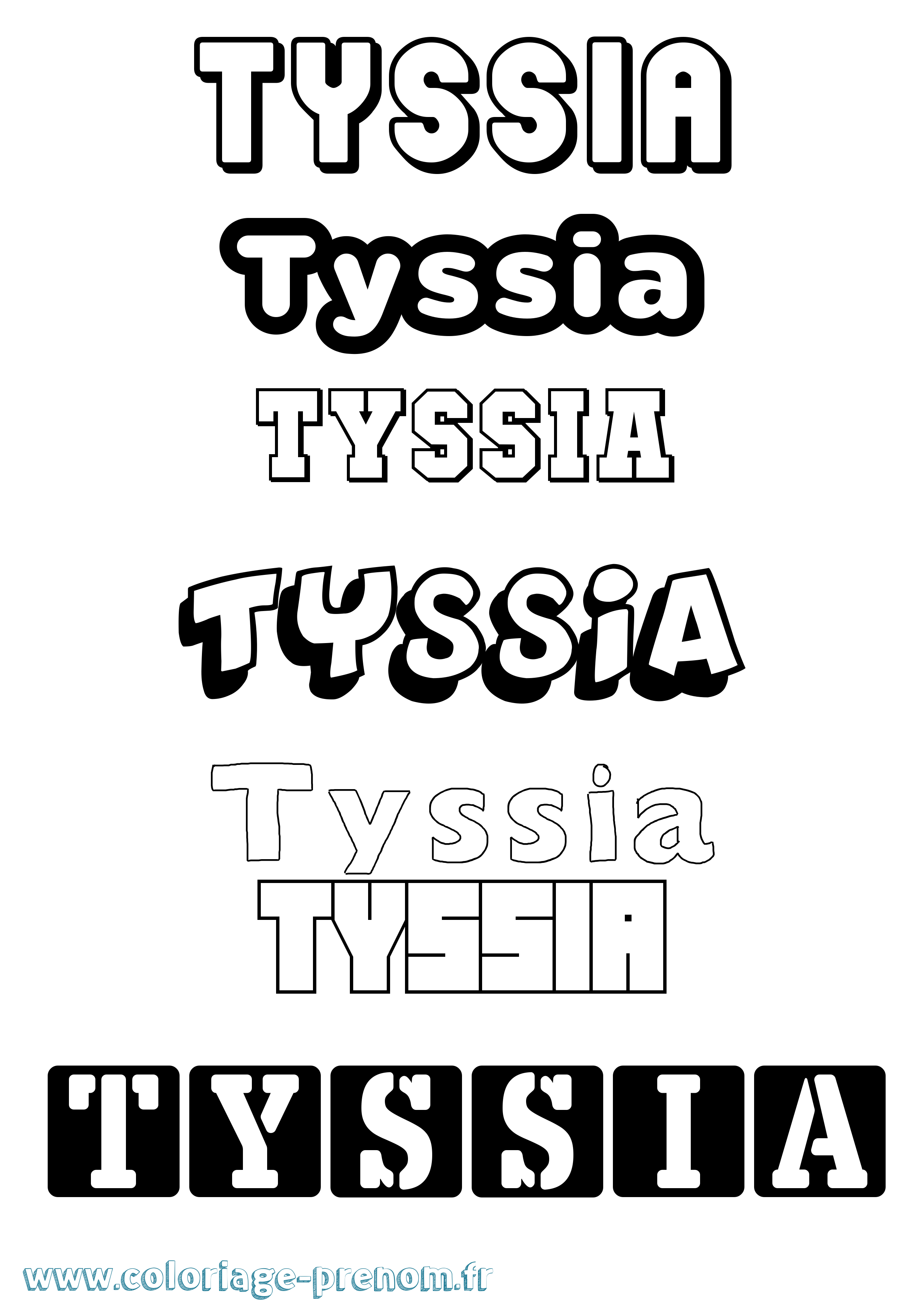 Coloriage Tyssia Simple Coloriage prénom Tyssia Simple