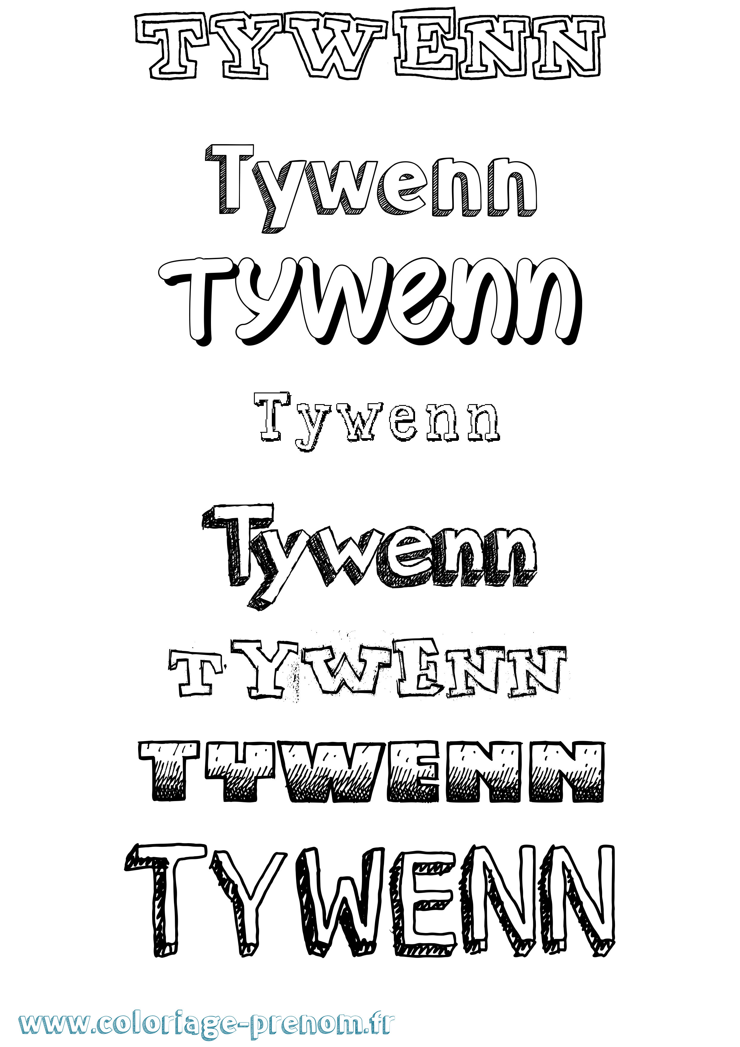 Coloriage Tywenn Dessiné Coloriage prénom Tywenn Dessiné