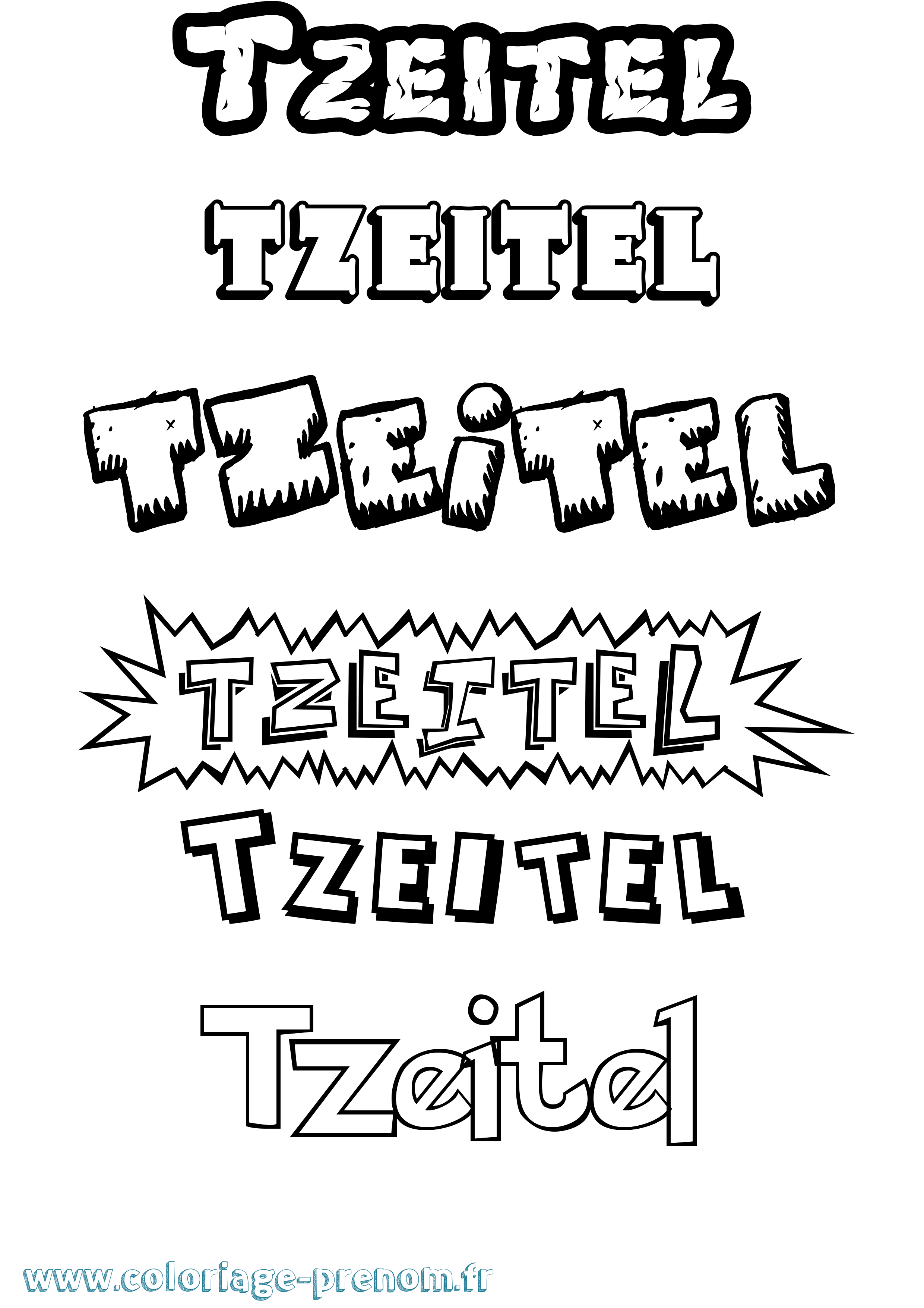 Coloriage Tzeitel Dessin Animé Coloriage prénom Tzeitel Dessin Animé