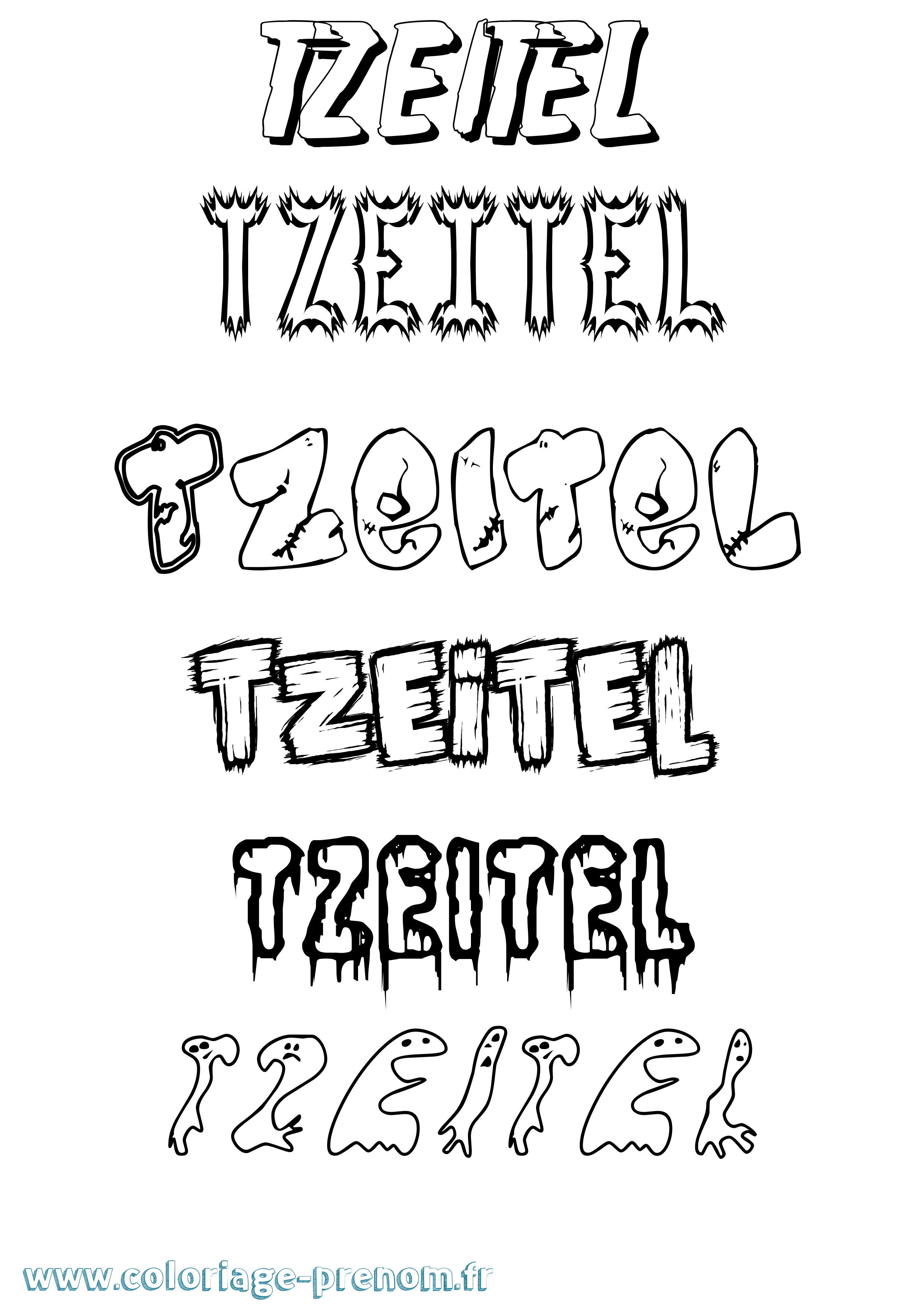 Coloriage Tzeitel Frisson Coloriage prénom Tzeitel Frisson