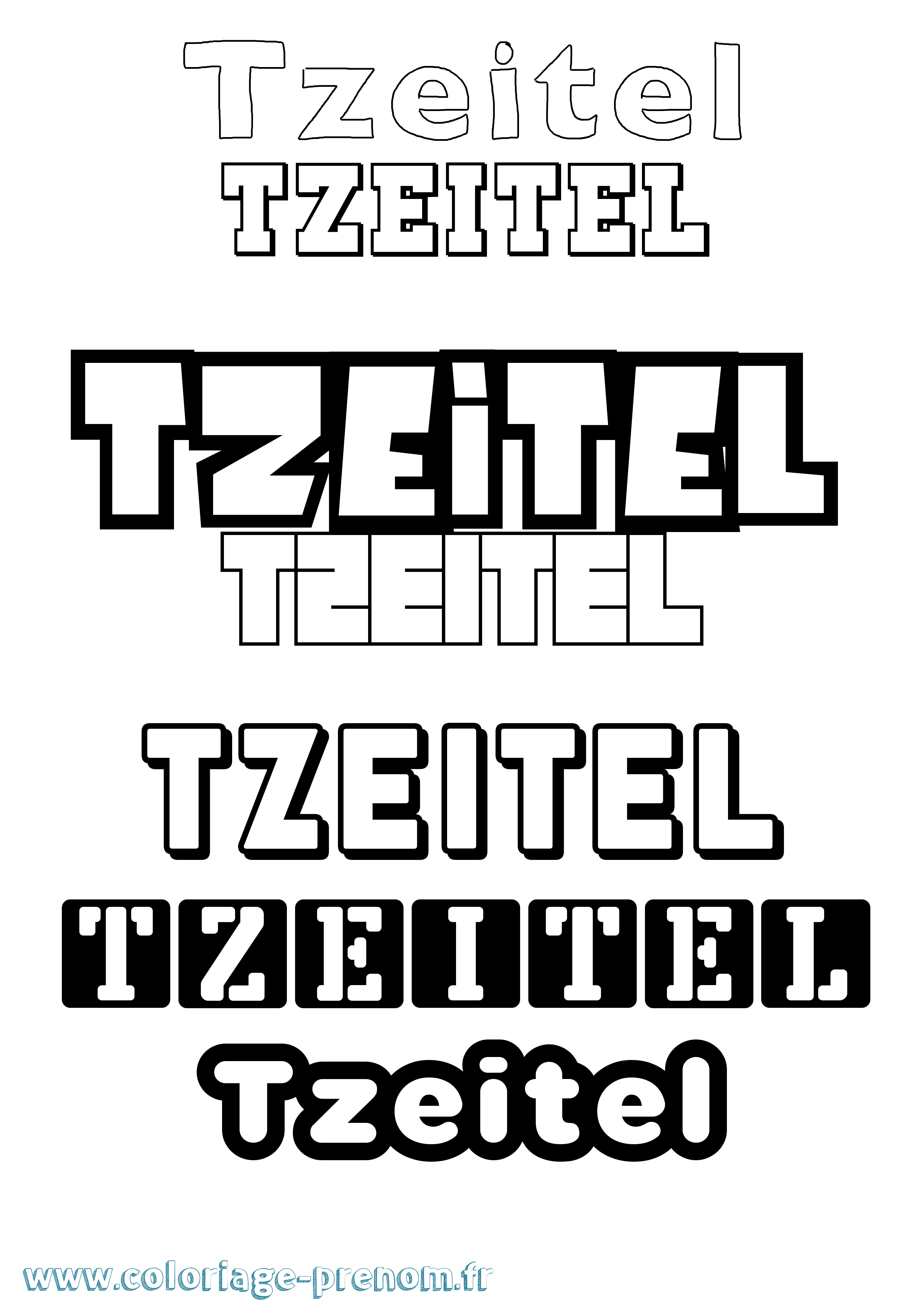 Coloriage Tzeitel Simple Coloriage prénom Tzeitel Simple