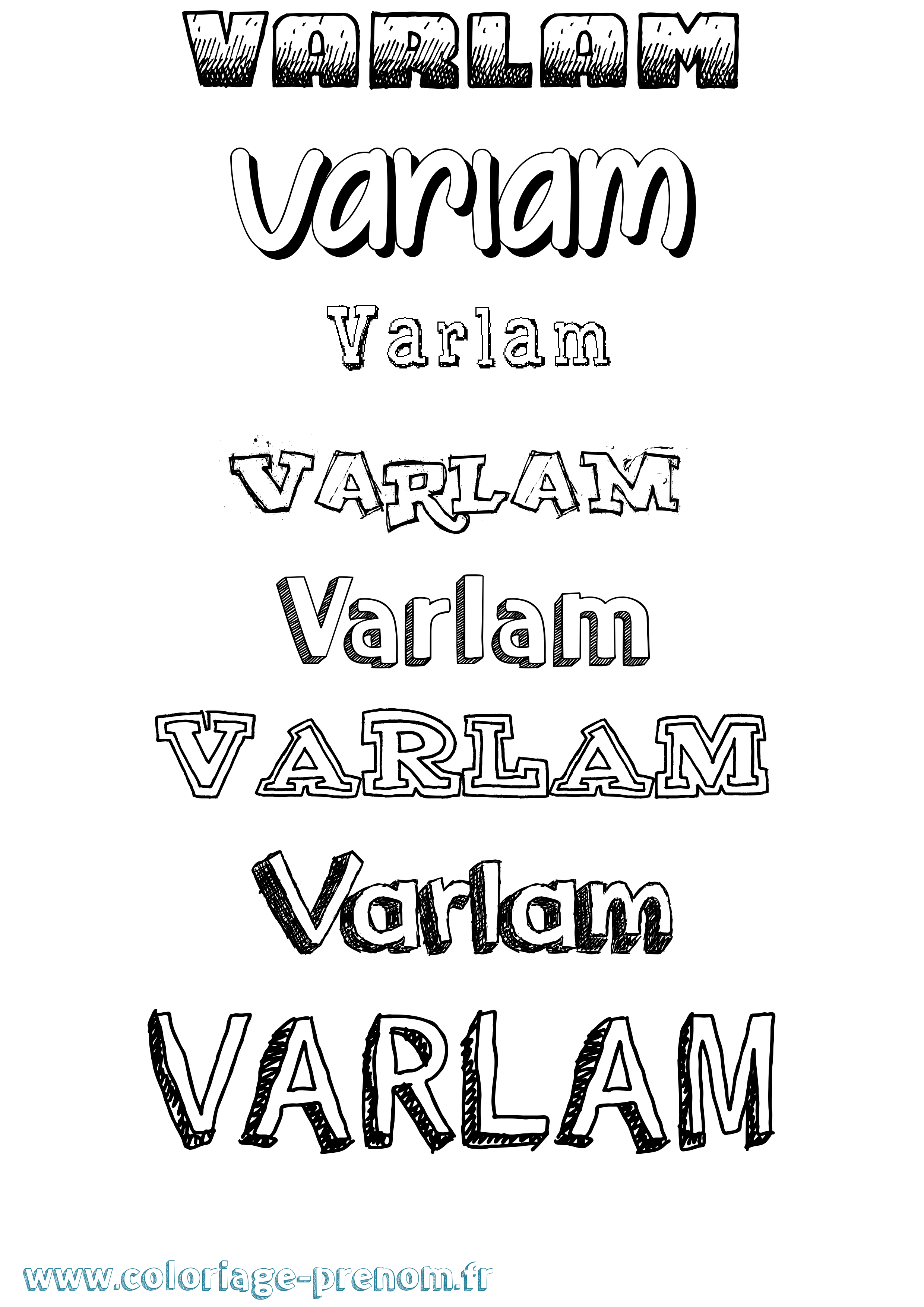 Coloriage Varlam Dessiné Coloriage prénom Varlam Dessiné