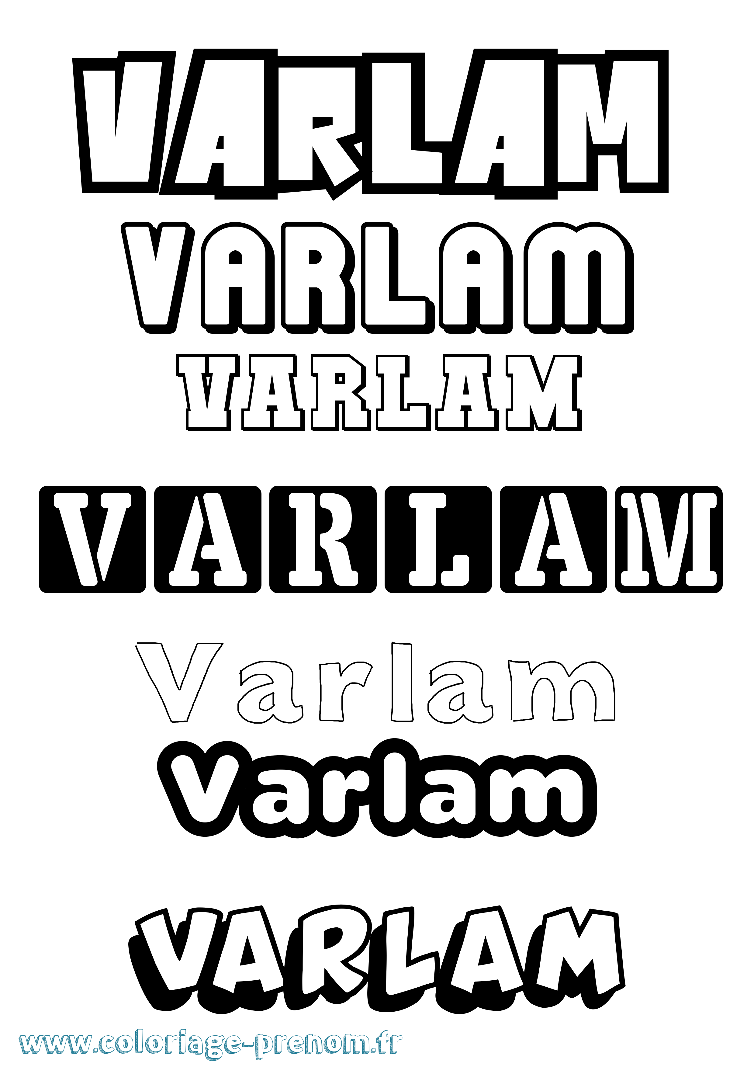Coloriage Varlam Simple Coloriage prénom Varlam Simple