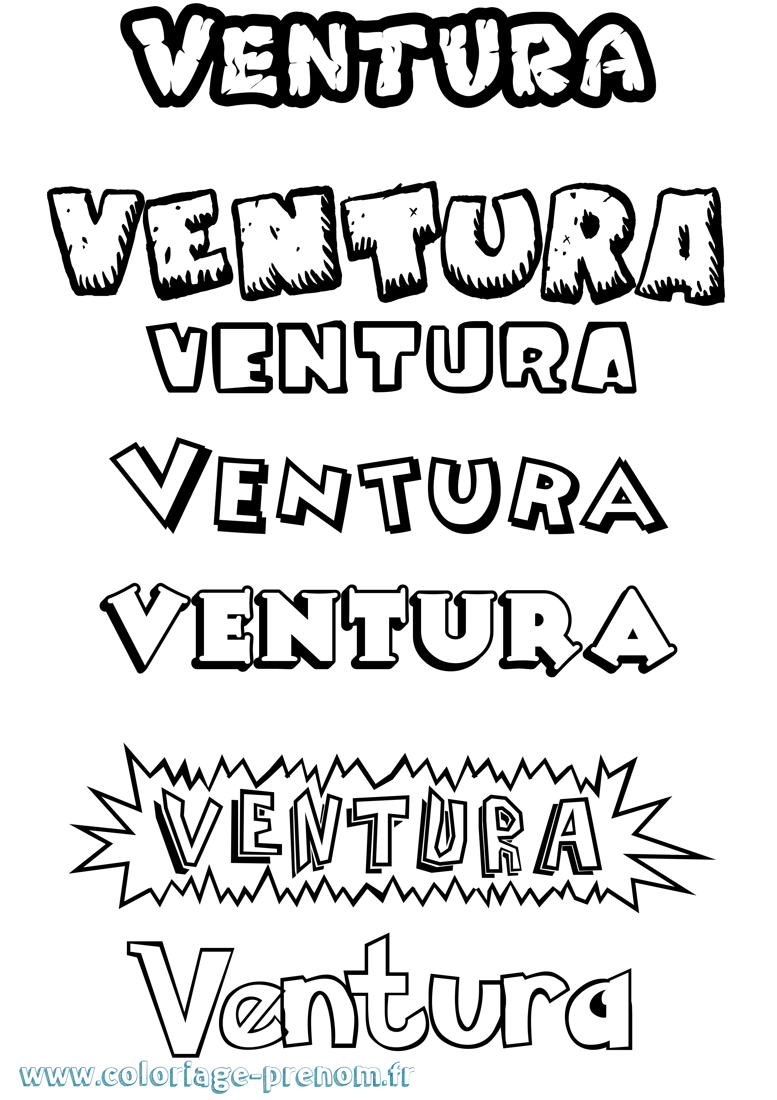 Coloriage Ventura Dessin Animé Coloriage prénom Ventura Dessin Animé