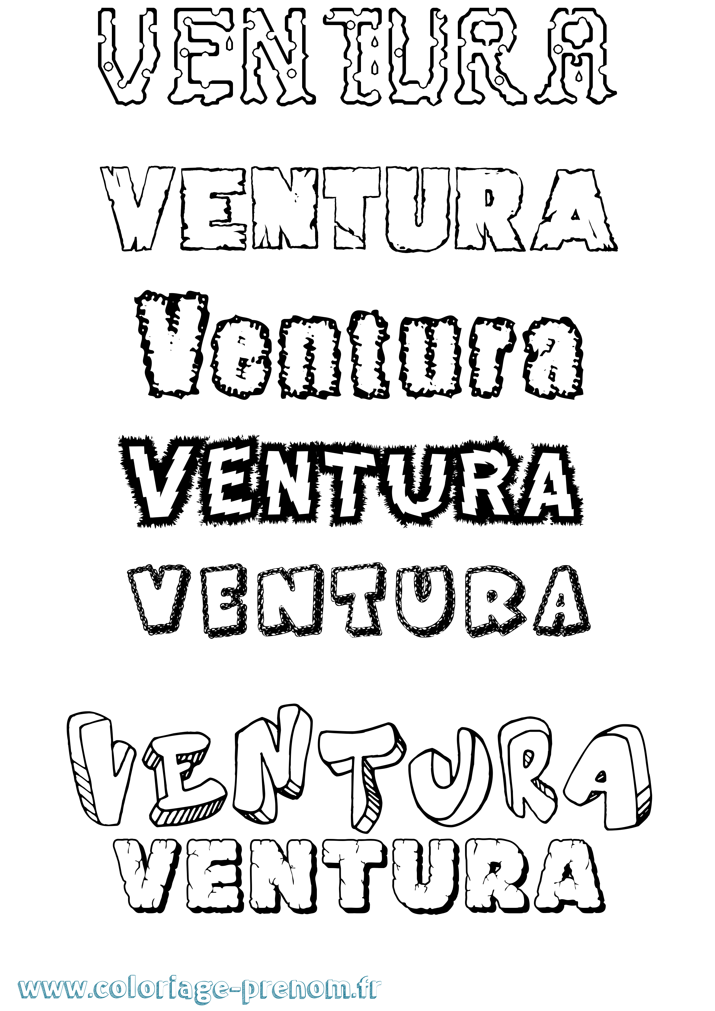 Coloriage Ventura Destructuré Coloriage prénom Ventura Destructuré