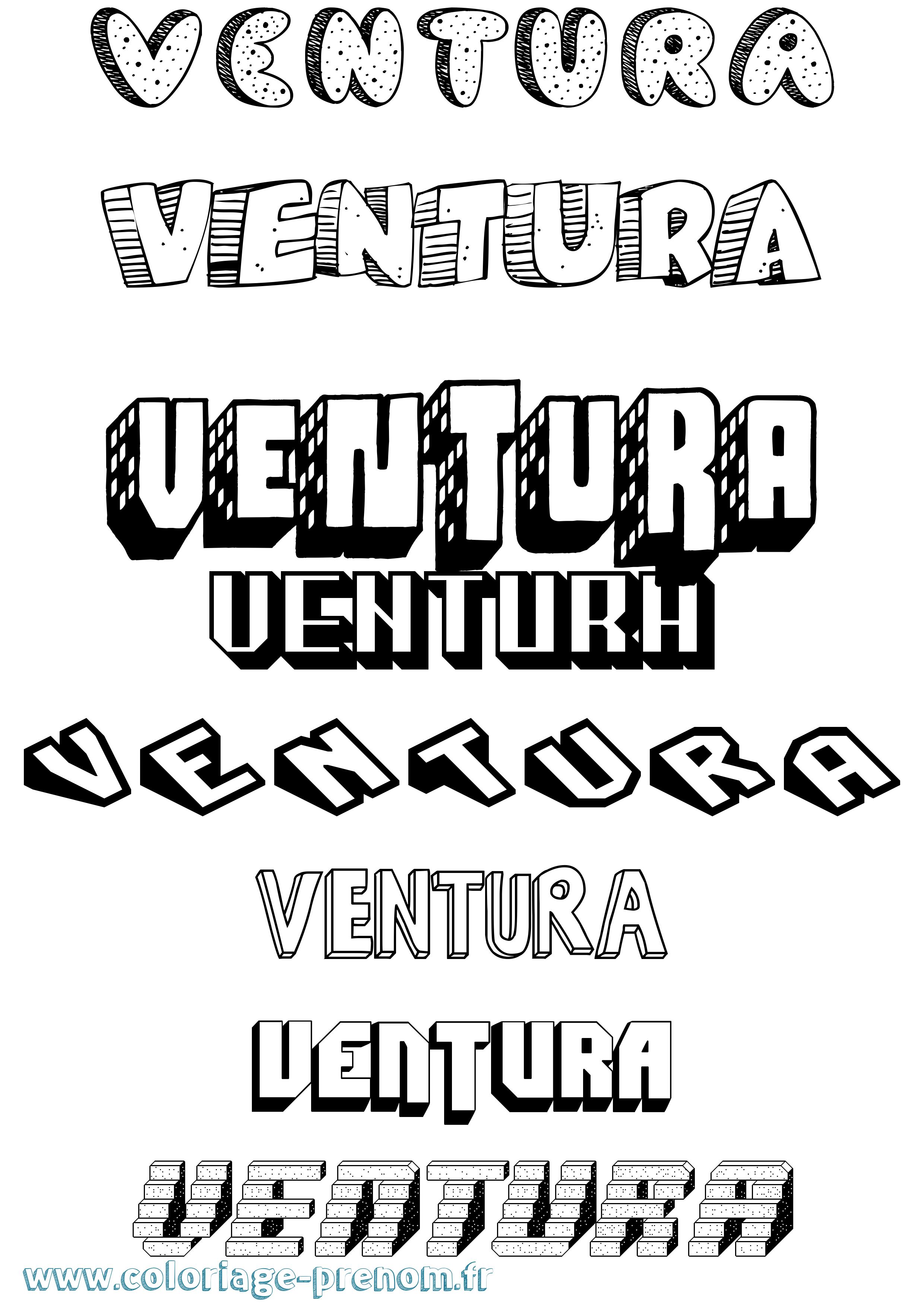 Coloriage Ventura Effet 3D Coloriage prénom Ventura Effet 3D