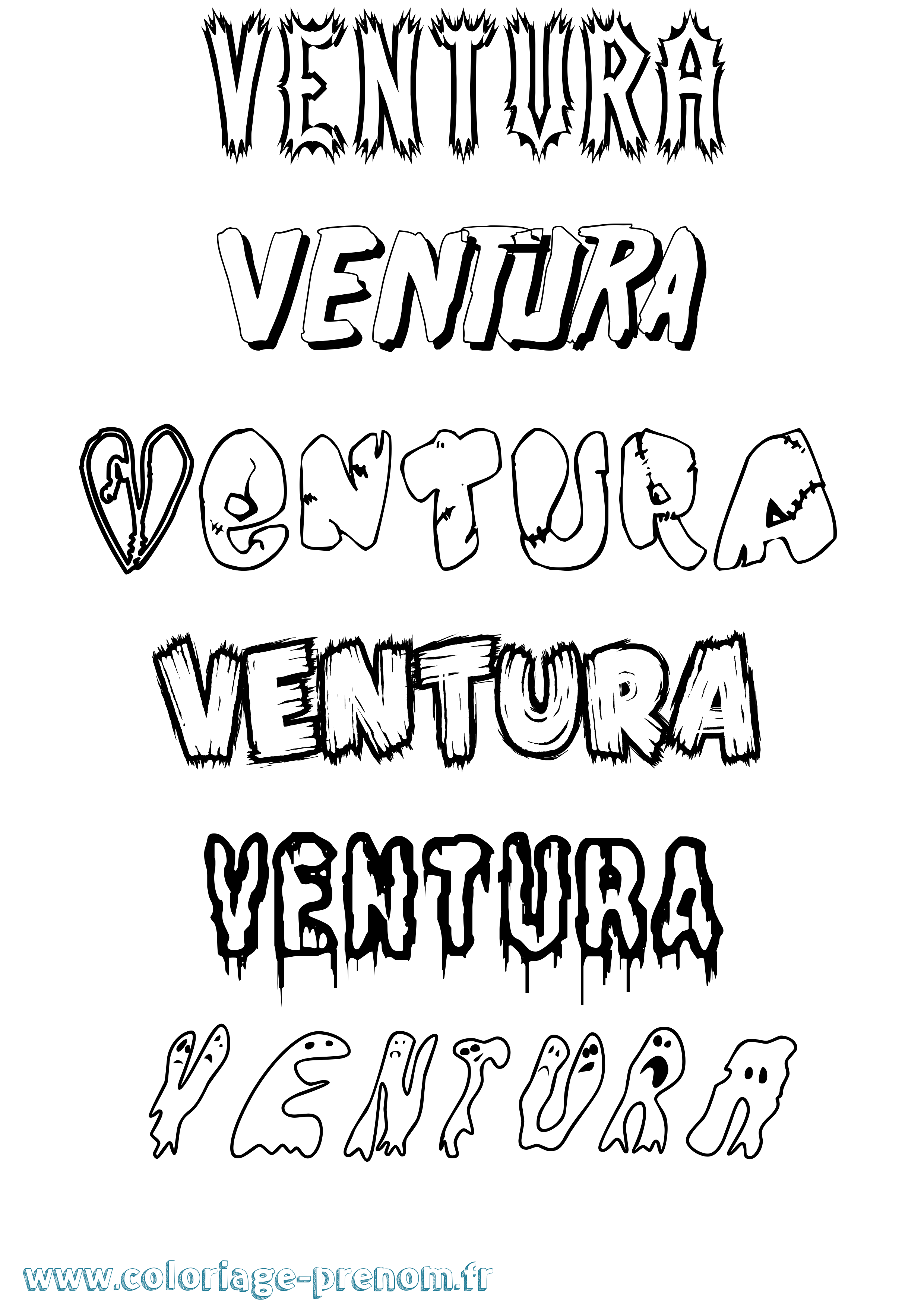 Coloriage Ventura Frisson Coloriage prénom Ventura Frisson