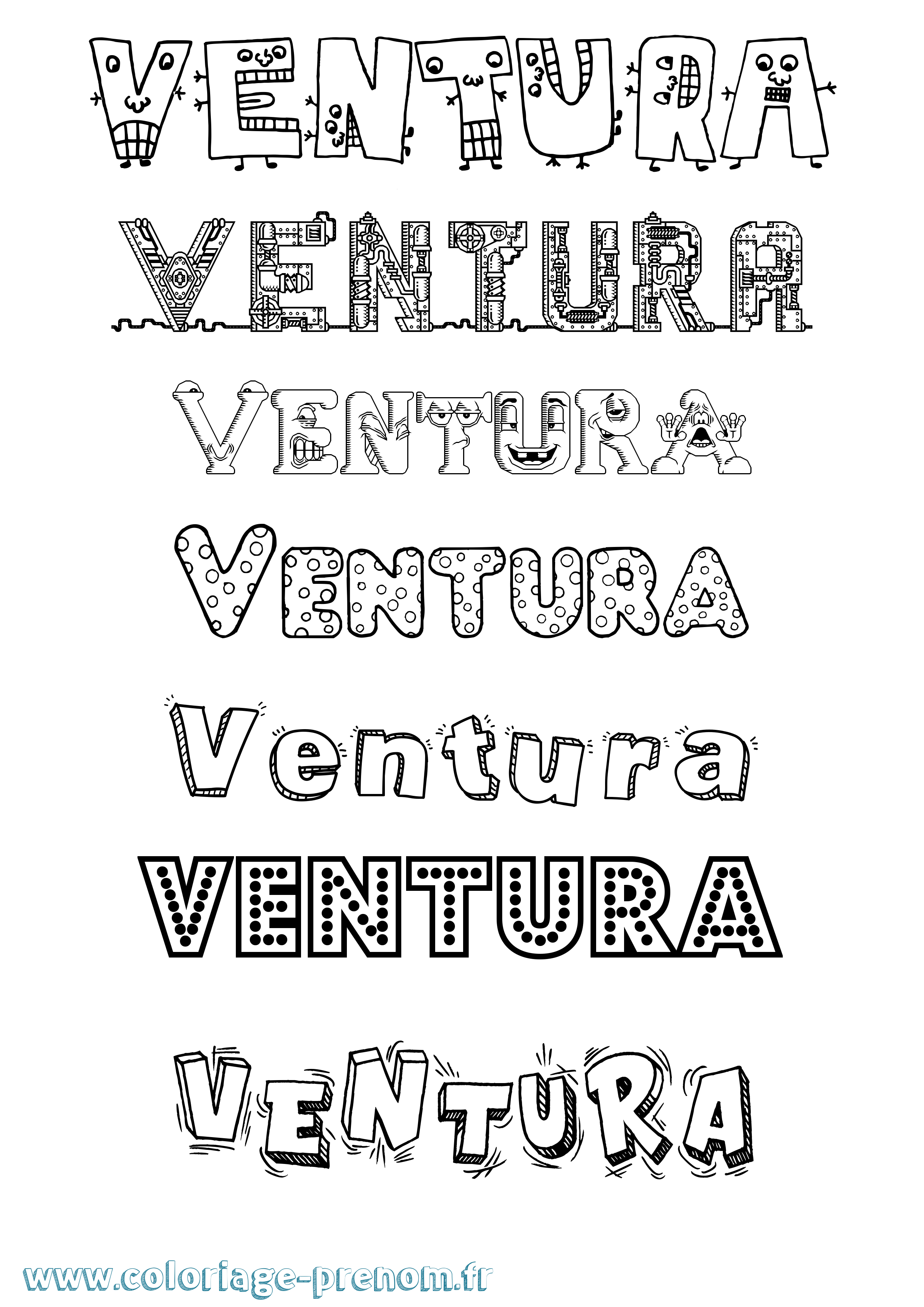 Coloriage Ventura Fun Coloriage prénom Ventura Fun