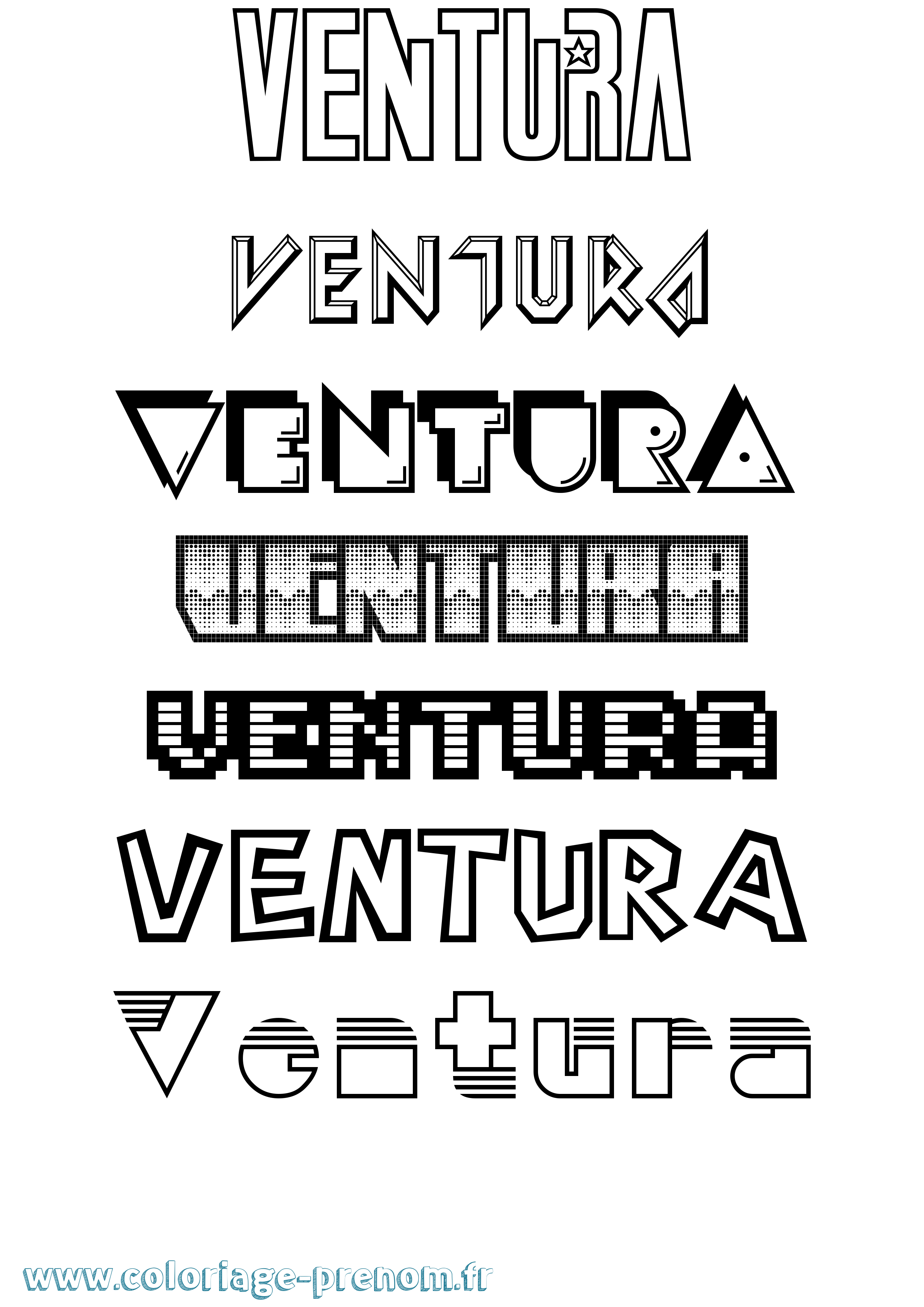 Coloriage Ventura Jeux Vidéos Coloriage prénom Ventura Jeux Vidéos