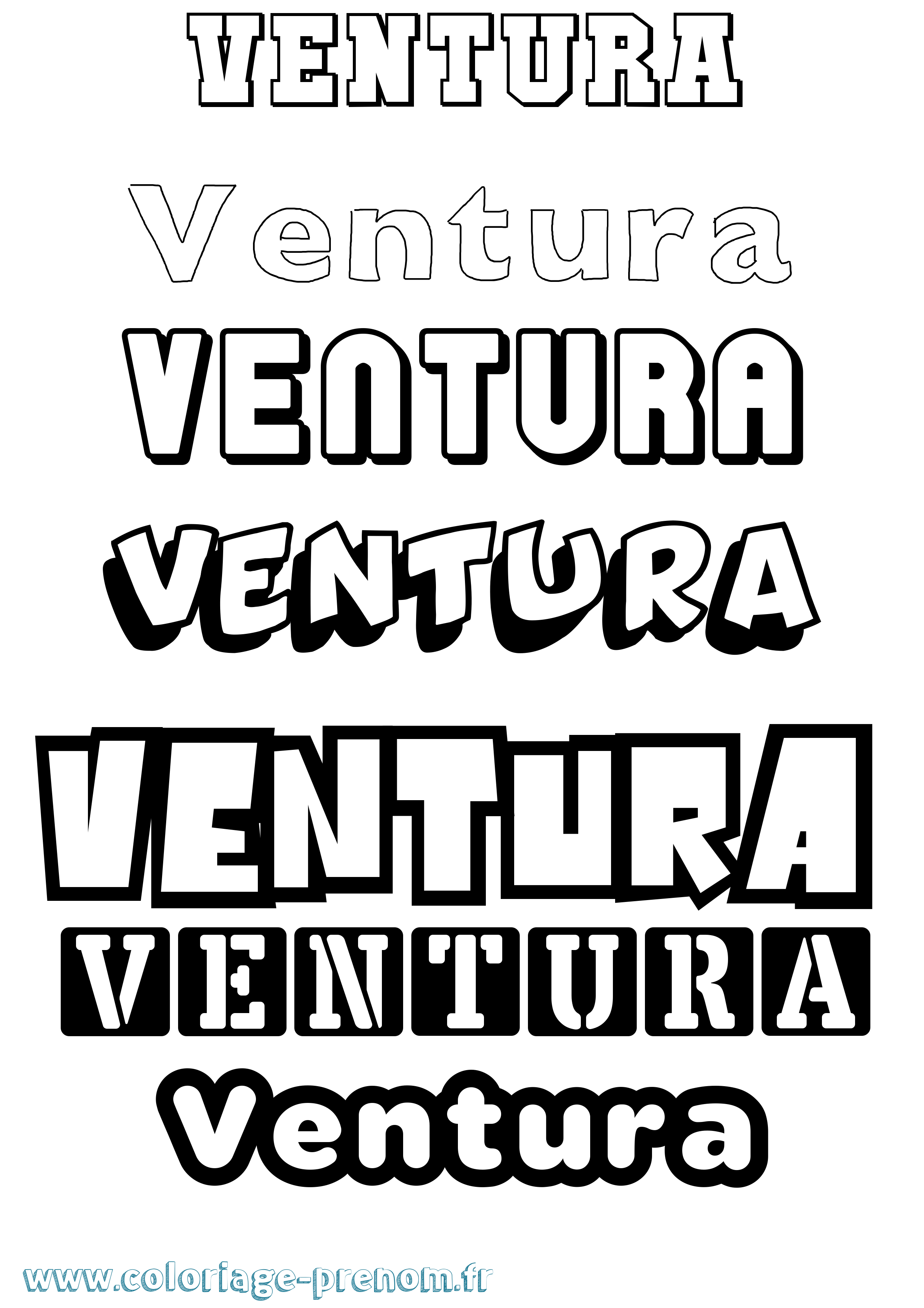 Coloriage Ventura Simple Coloriage prénom Ventura Simple