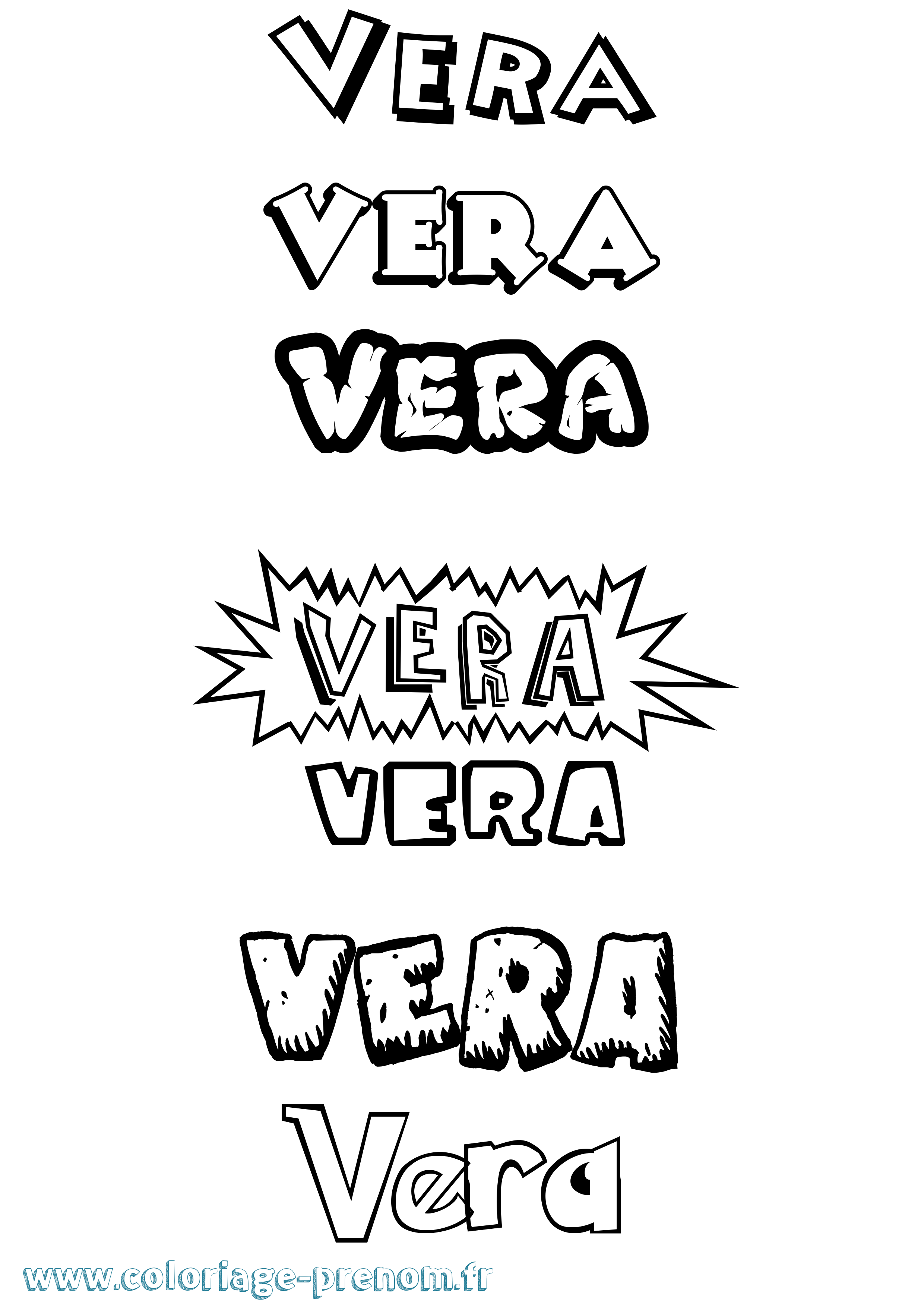 Coloriage Vera Dessin Animé Coloriage prénom Vera Dessin Animé