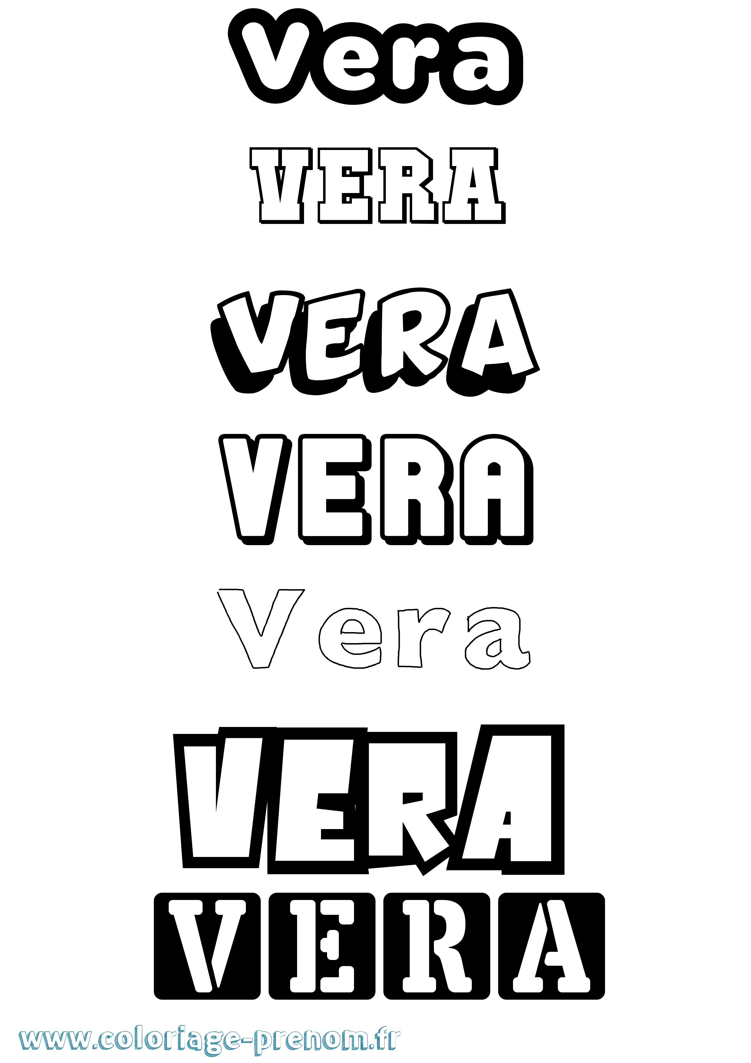 Coloriage Vera Simple Coloriage prénom Vera Simple