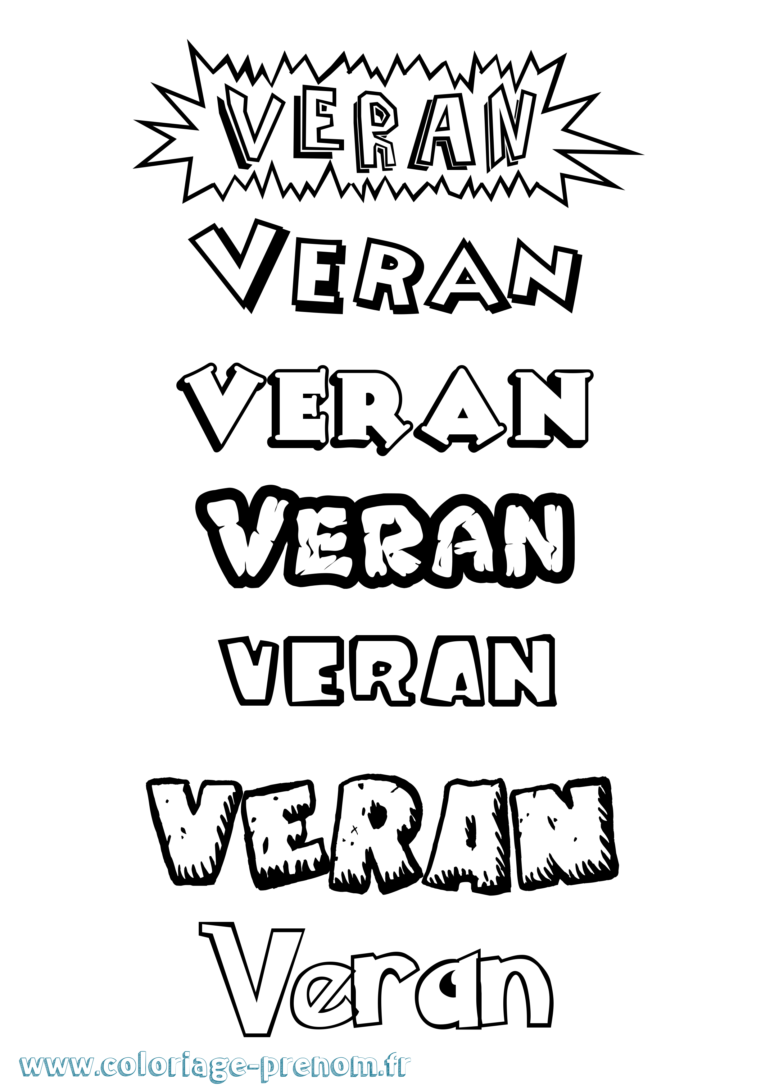 Coloriage Veran Dessin Animé Coloriage prénom Veran Dessin Animé