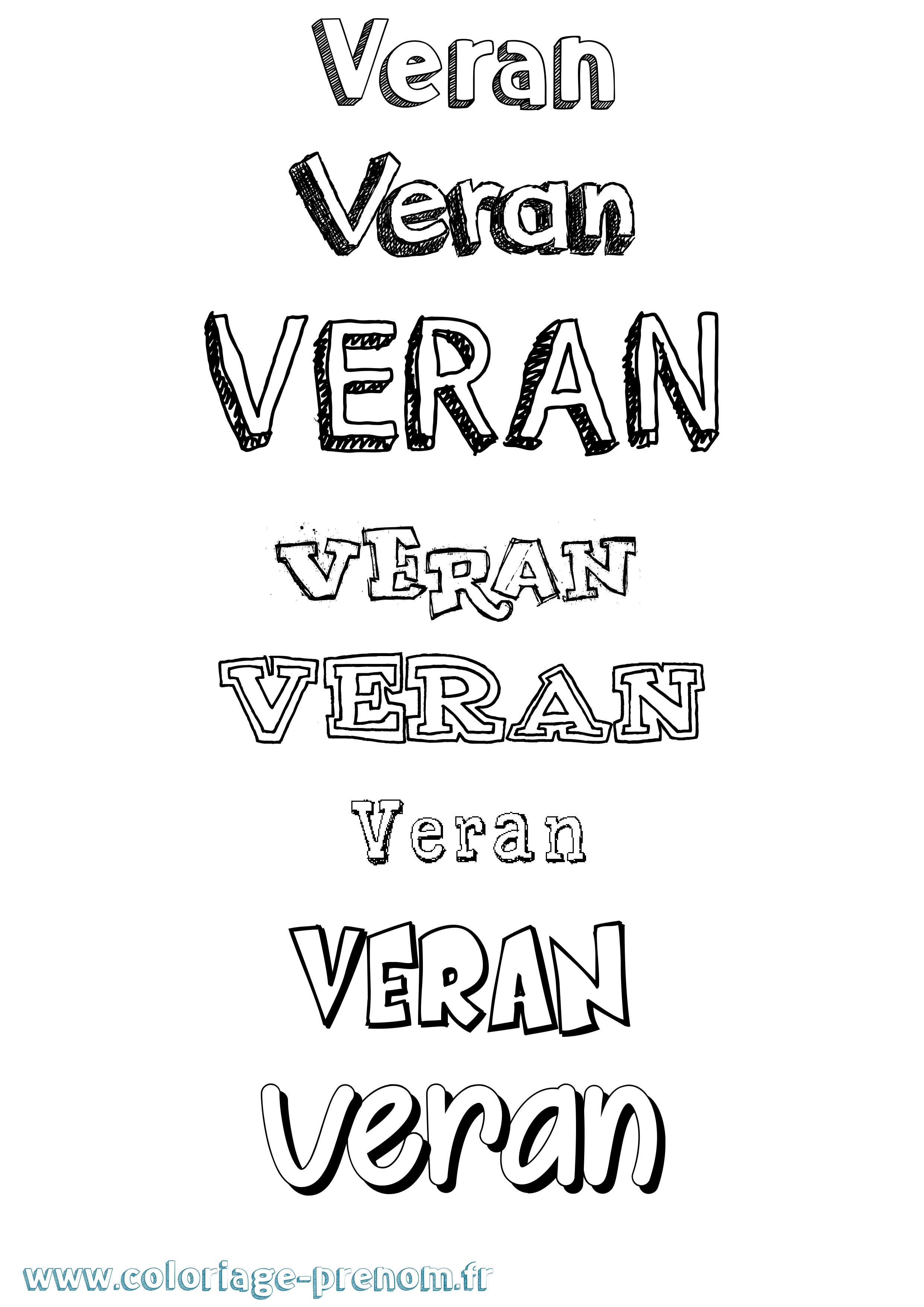 Coloriage Veran Dessiné Coloriage prénom Veran Dessiné
