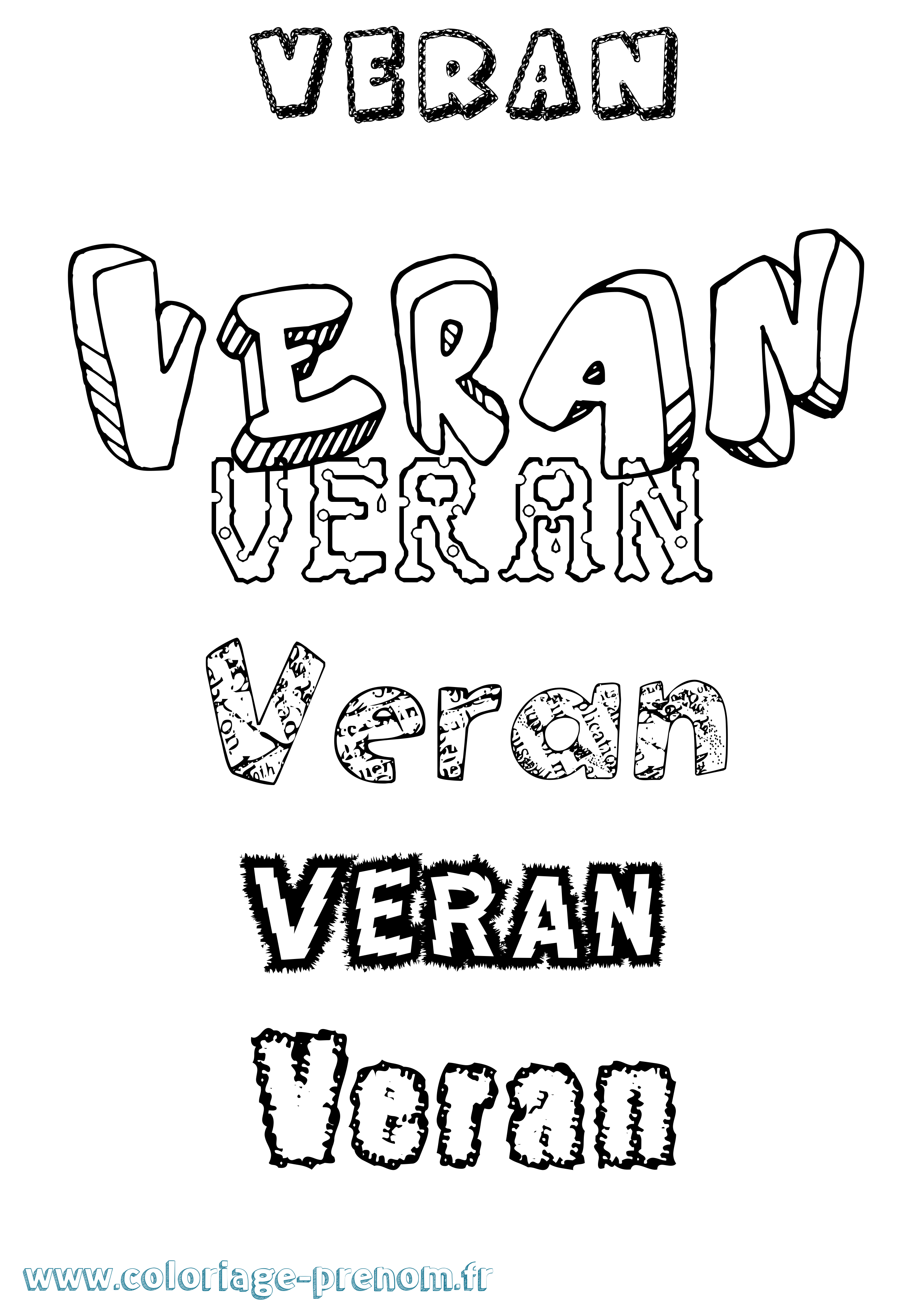Coloriage Veran Destructuré Coloriage prénom Veran Destructuré