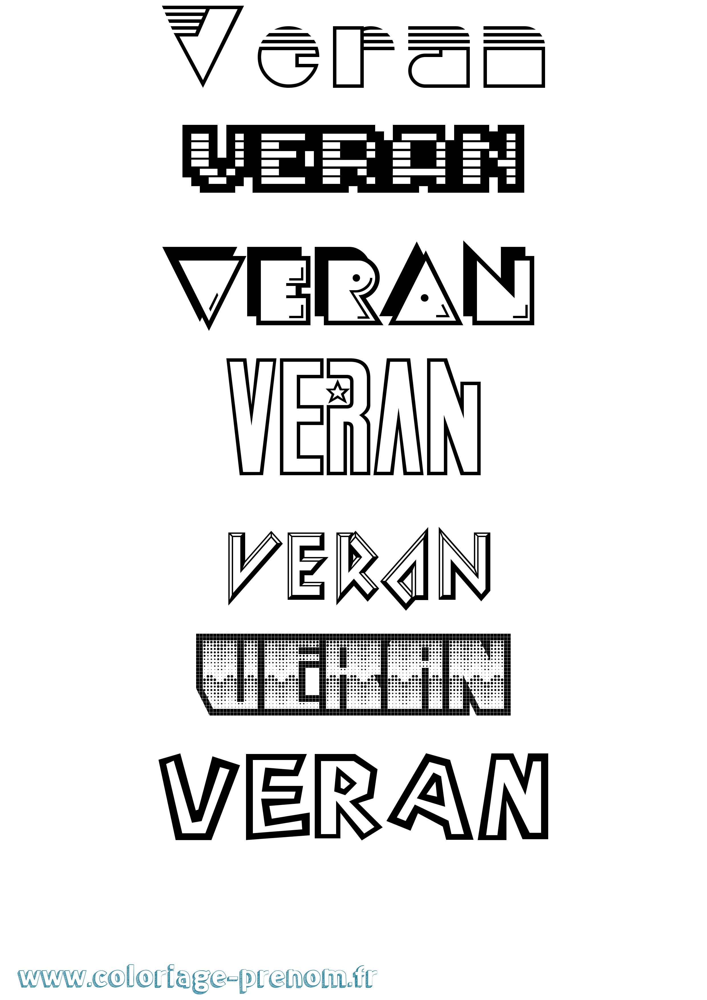 Coloriage Veran Jeux Vidéos Coloriage prénom Veran Jeux Vidéos