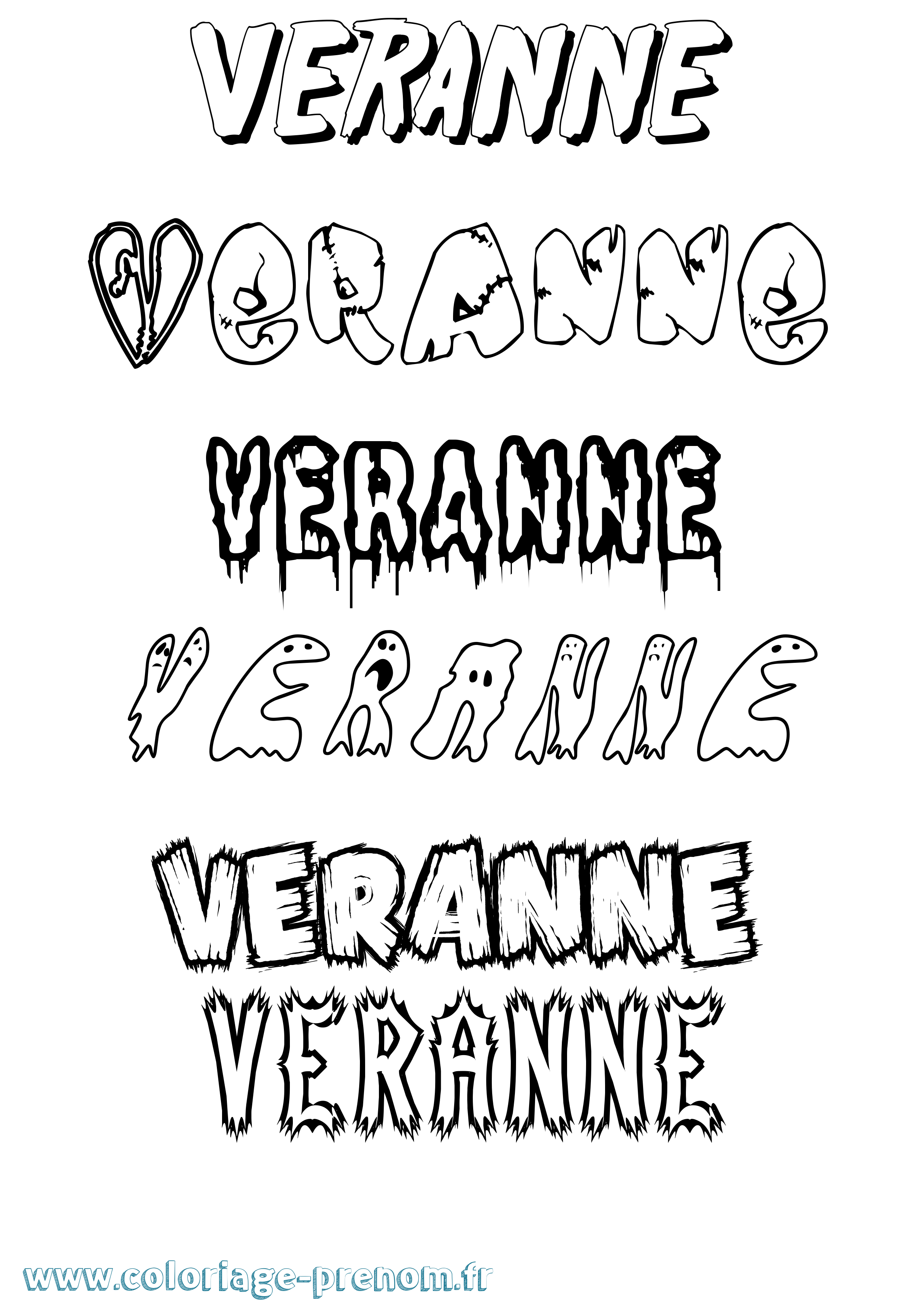 Coloriage Veranne Frisson Coloriage prénom Veranne Frisson