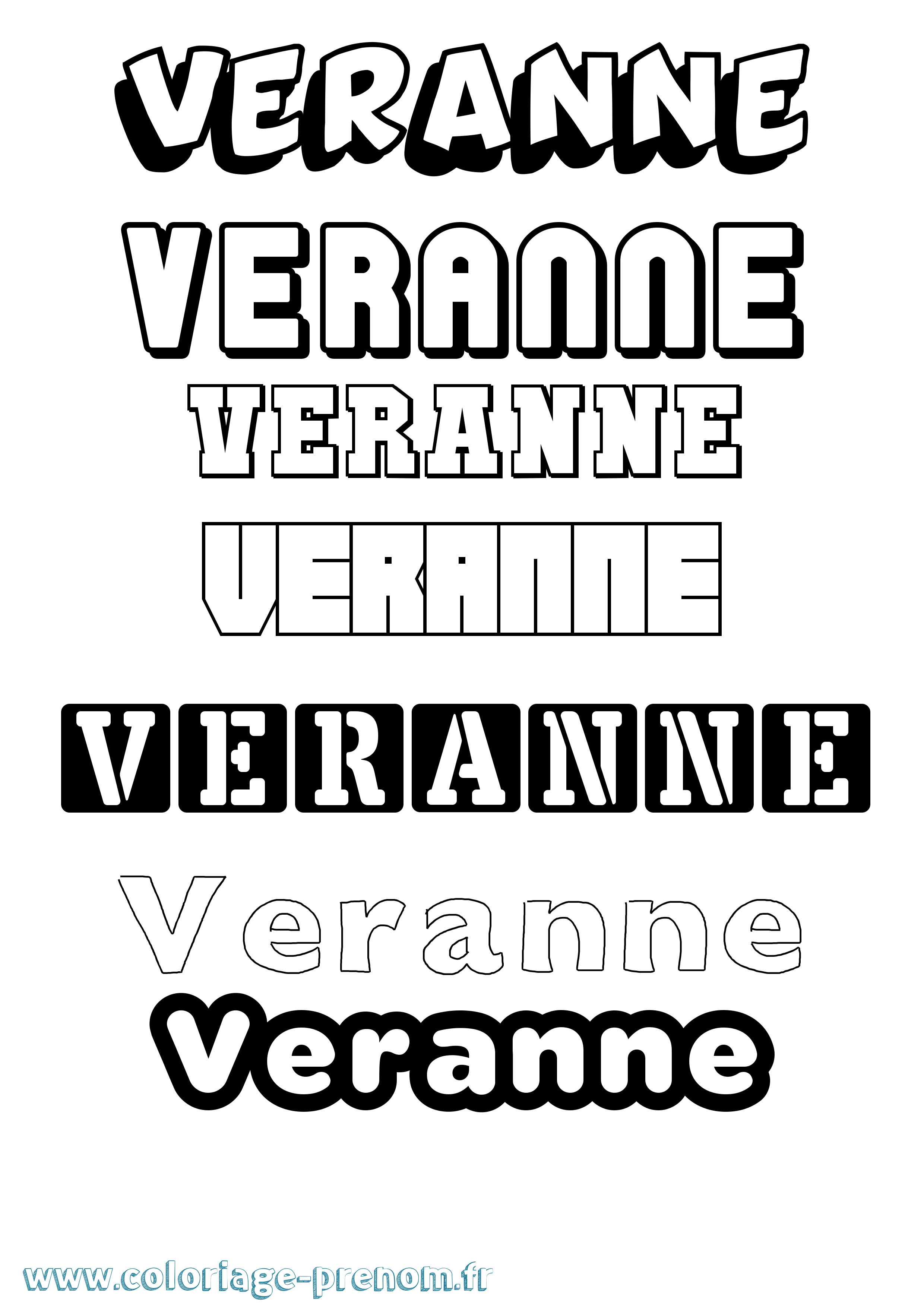 Coloriage Veranne Simple Coloriage prénom Veranne Simple